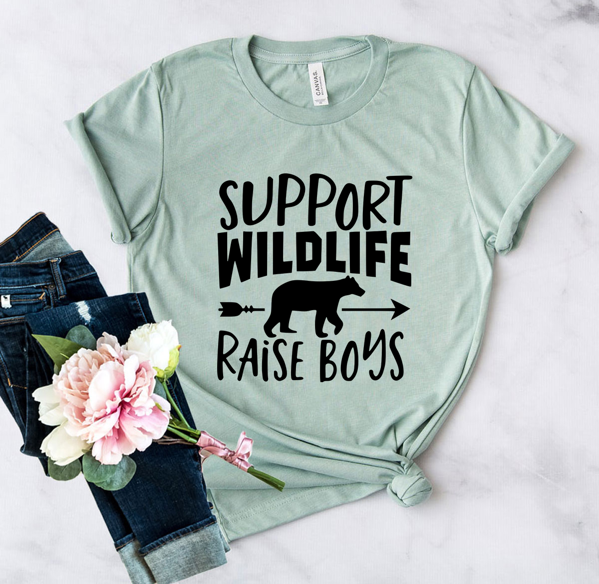 DT0179 Support Wildlife And Raise Boys Shirt in various colors, showcasing its comfortable fit and high-quality print.