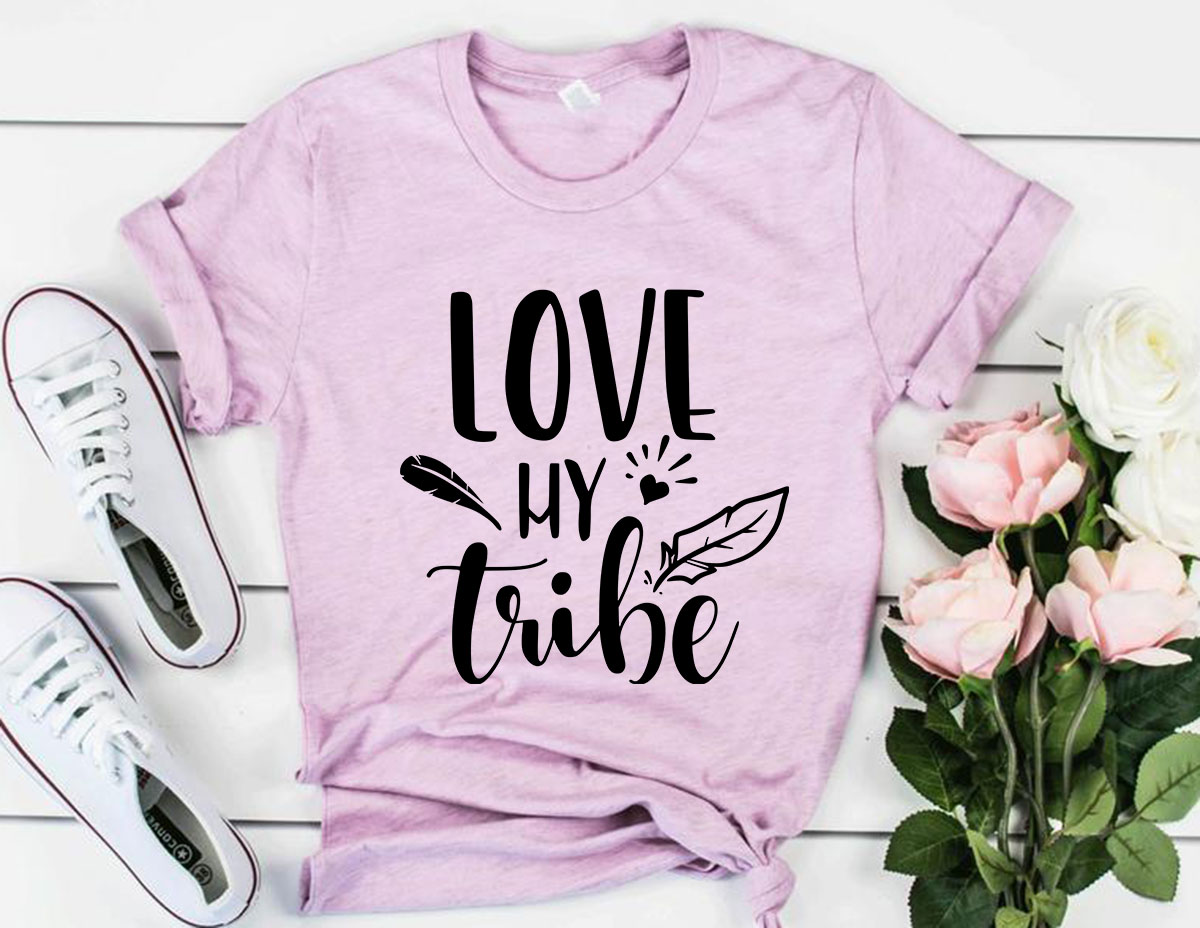 DT0196 Love My Tribe Shirt in various colors, showcasing its soft fabric and stylish design.