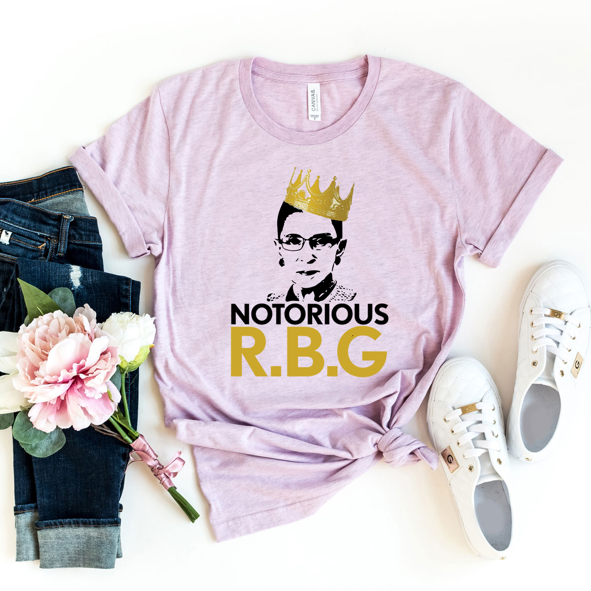 DT0205 Notorious RBG Shirt in various colors, showcasing its comfortable fit and high-quality print.