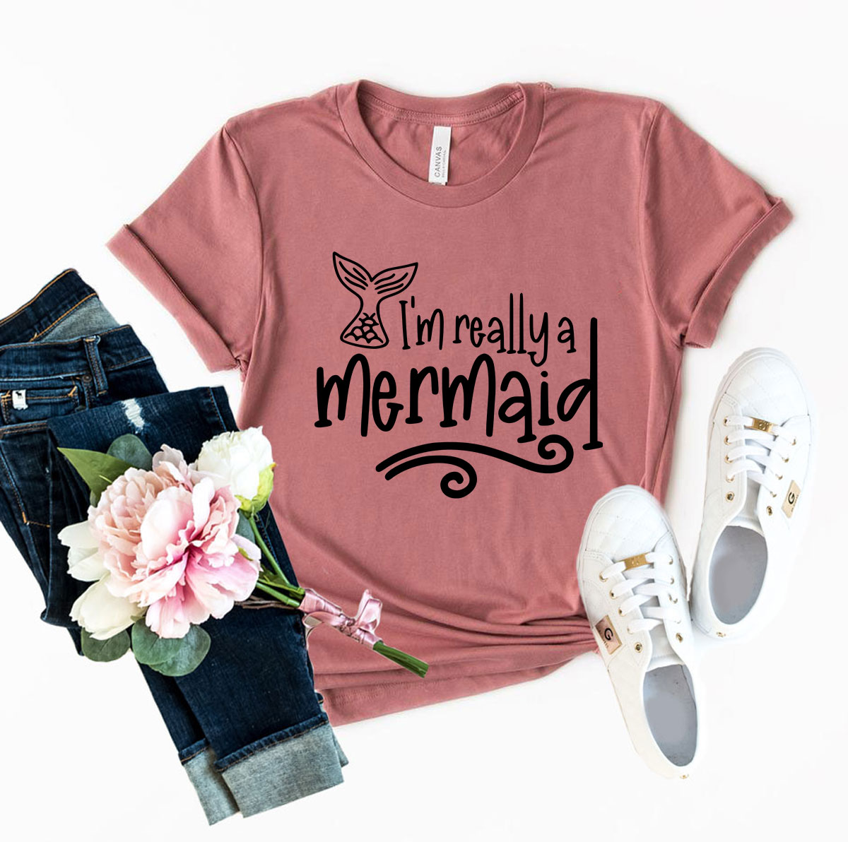 DT0206 I'm Really A Mermaid Shirt in various colors, showcasing its soft fabric and stylish design.