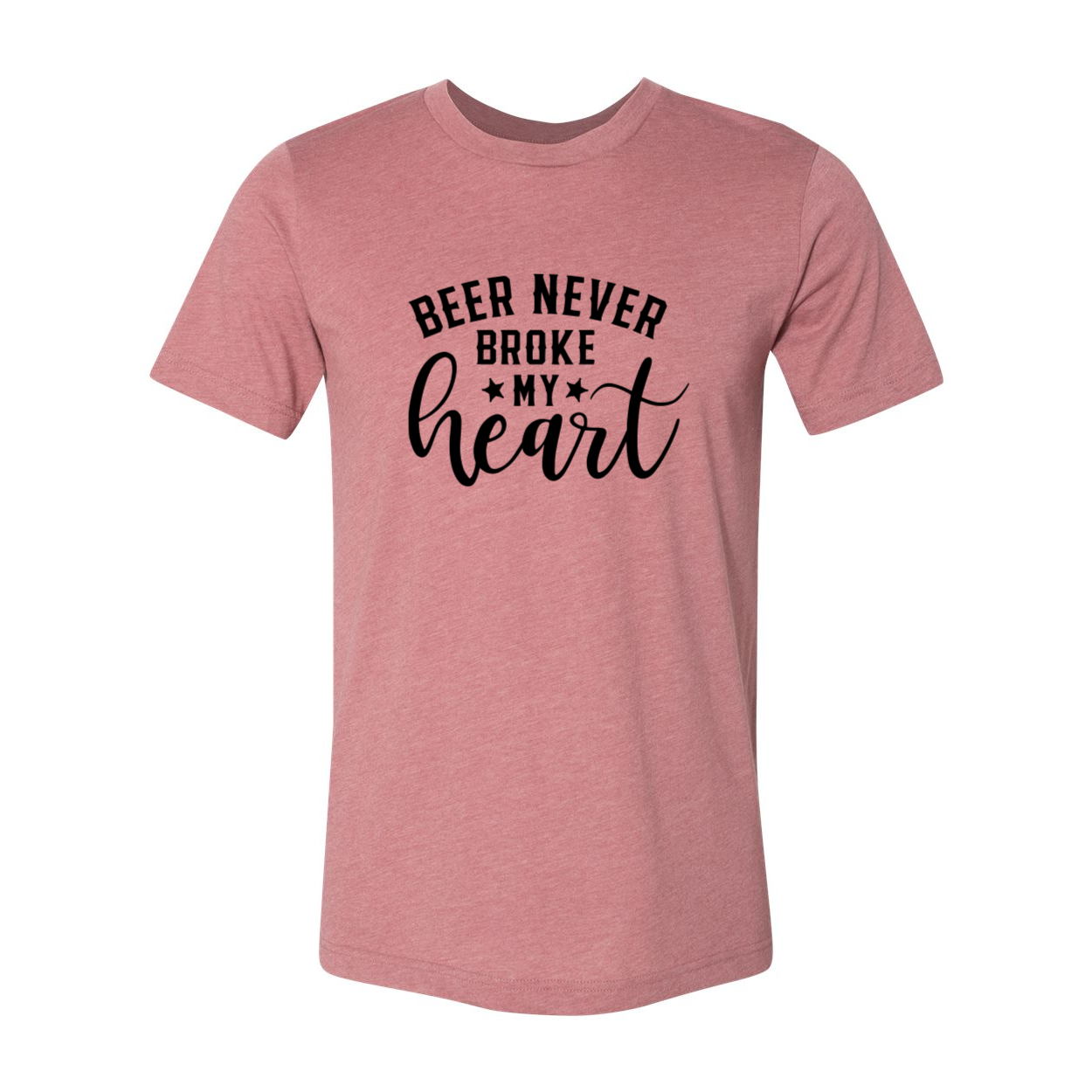 DT0213 Beer Never Broke My Heart Shirt in various colors, showcasing its soft fabric and stylish design.