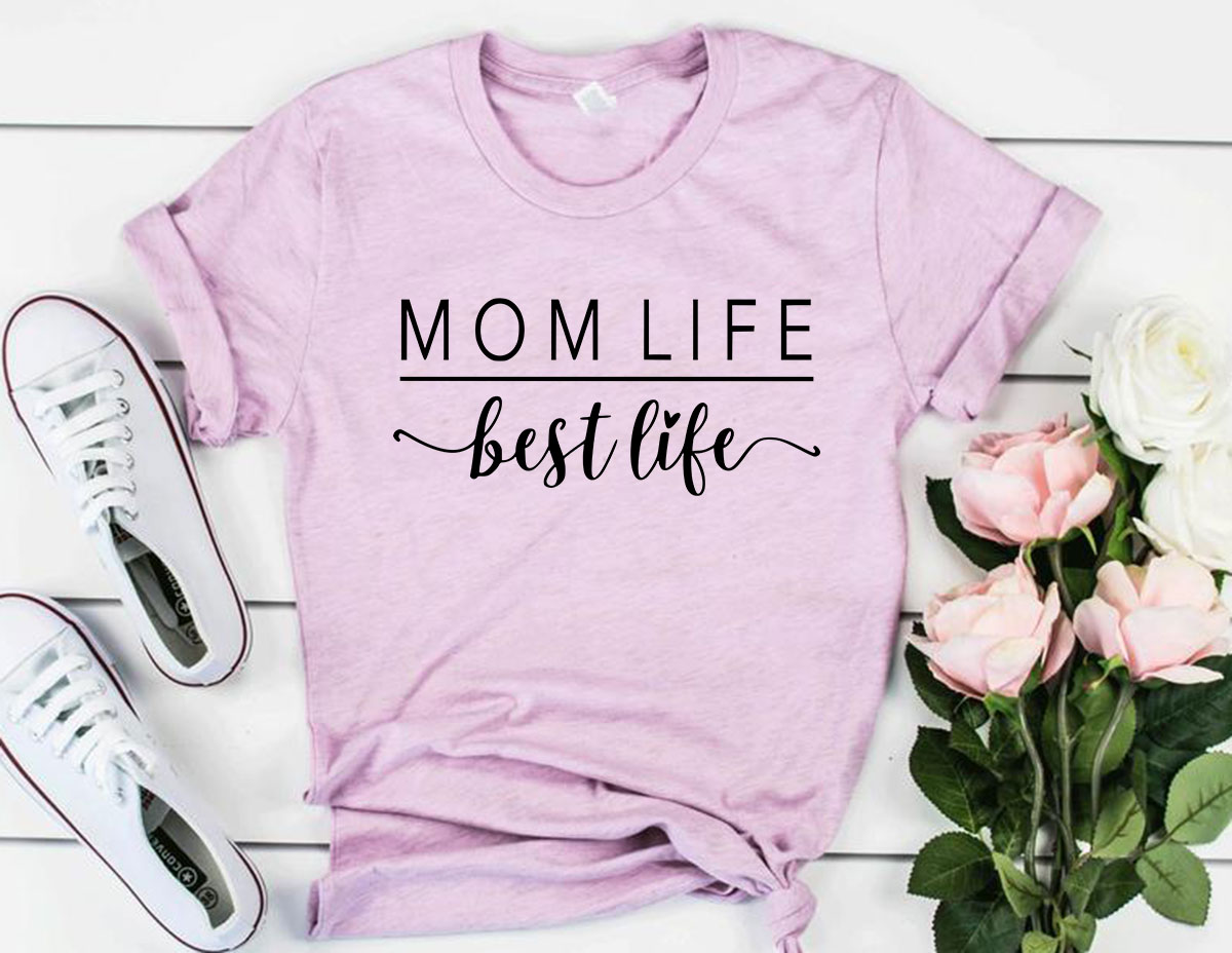 DT0216 Mom Life Best Life Shirt in various colors, showcasing its soft fabric and stylish design.