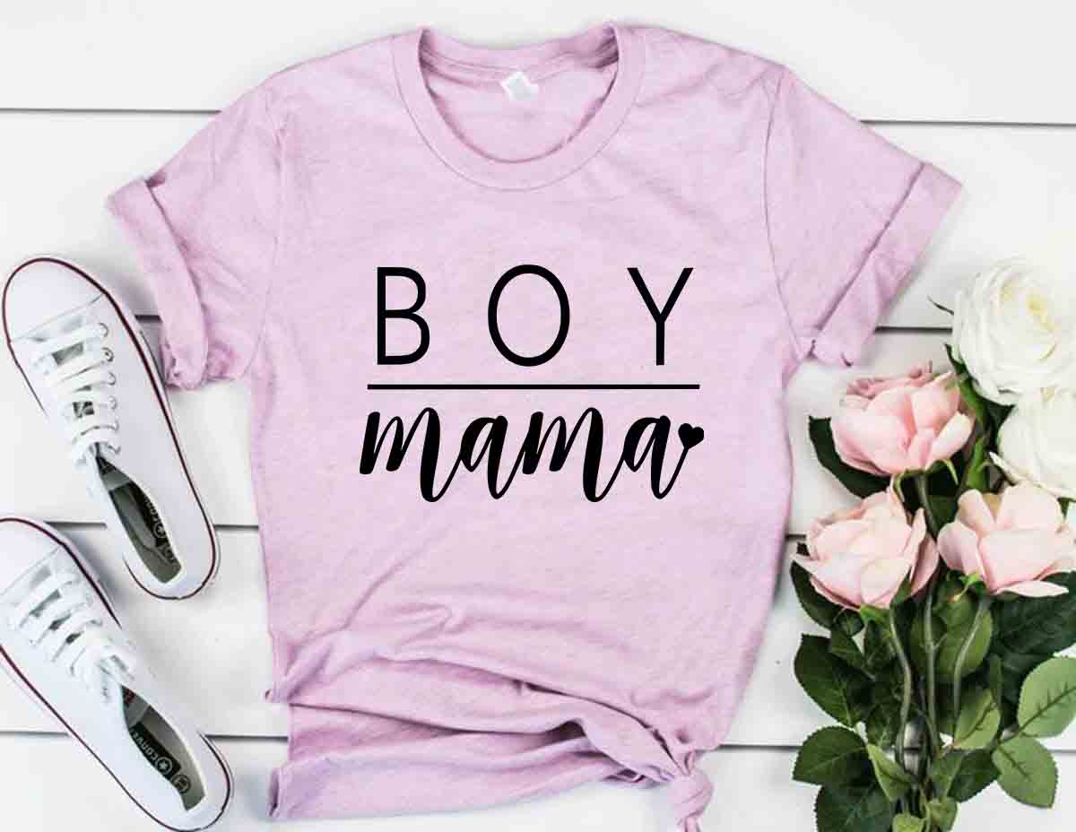 DT0225 Boy Mama Shirt in various colors, showcasing its soft fabric and stylish design.