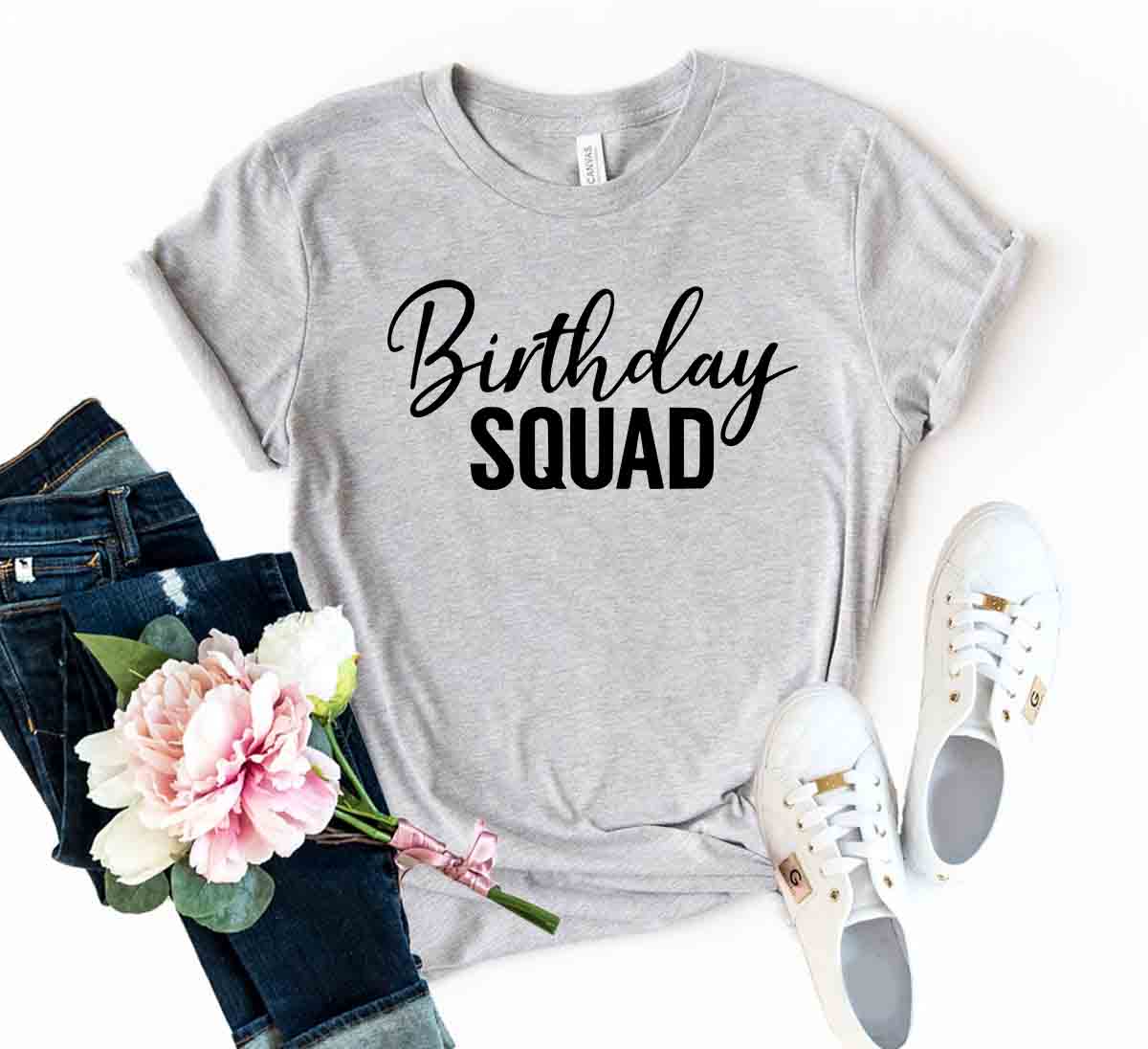 DT0268 Birthday Squad Shirt in various colors, showcasing its soft fabric and stylish design.