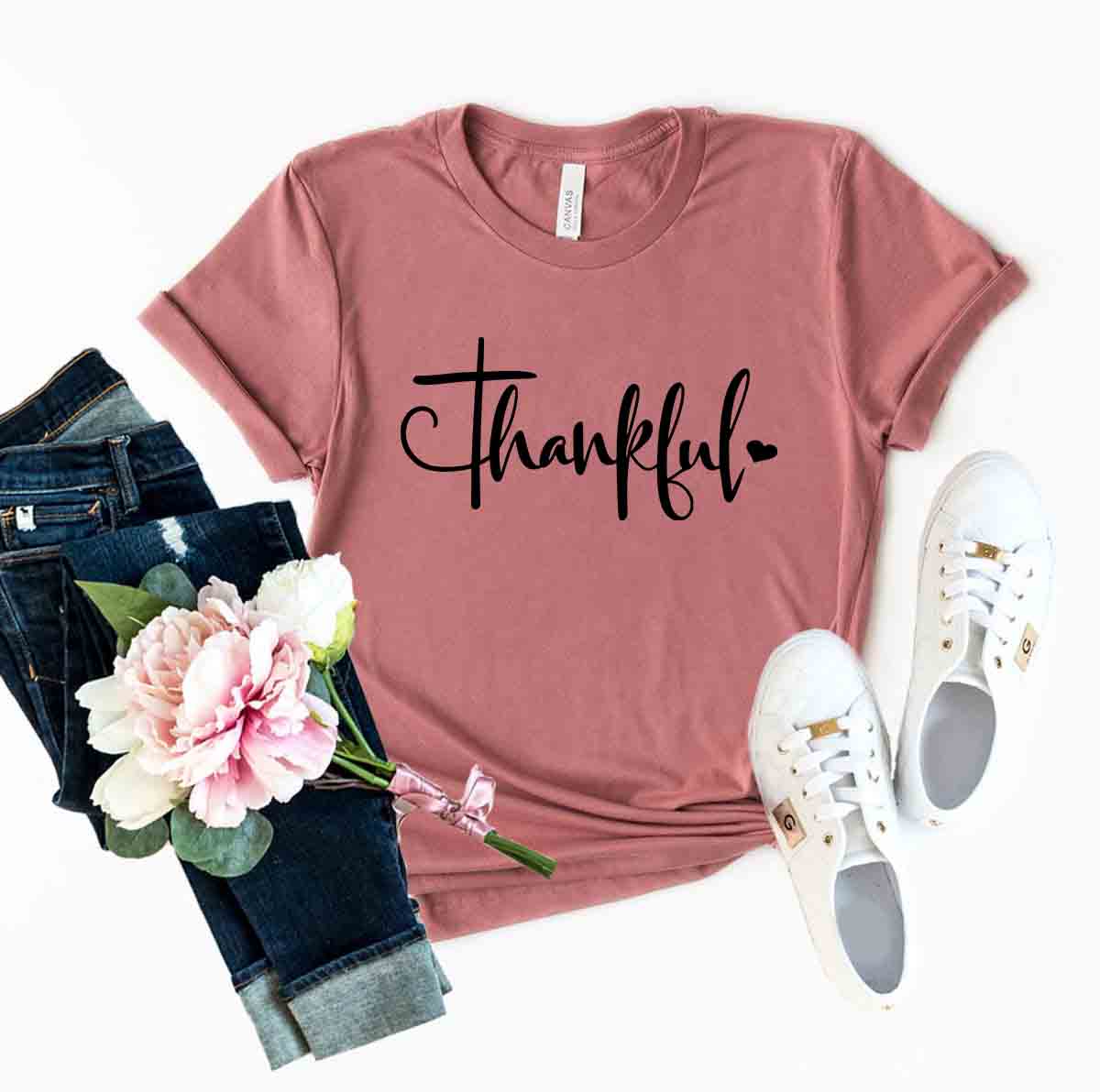 DT0270 Thankful Shirt in various colors, showcasing its soft fabric and stylish design.