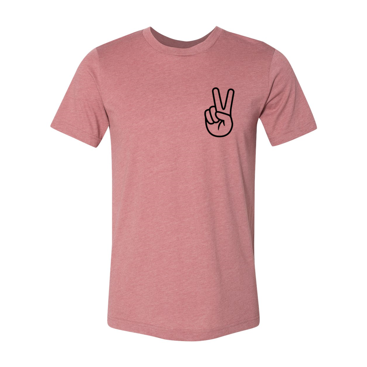 DT0477 Hand Peace Shirt in various colors, showcasing its soft fabric and stylish design.