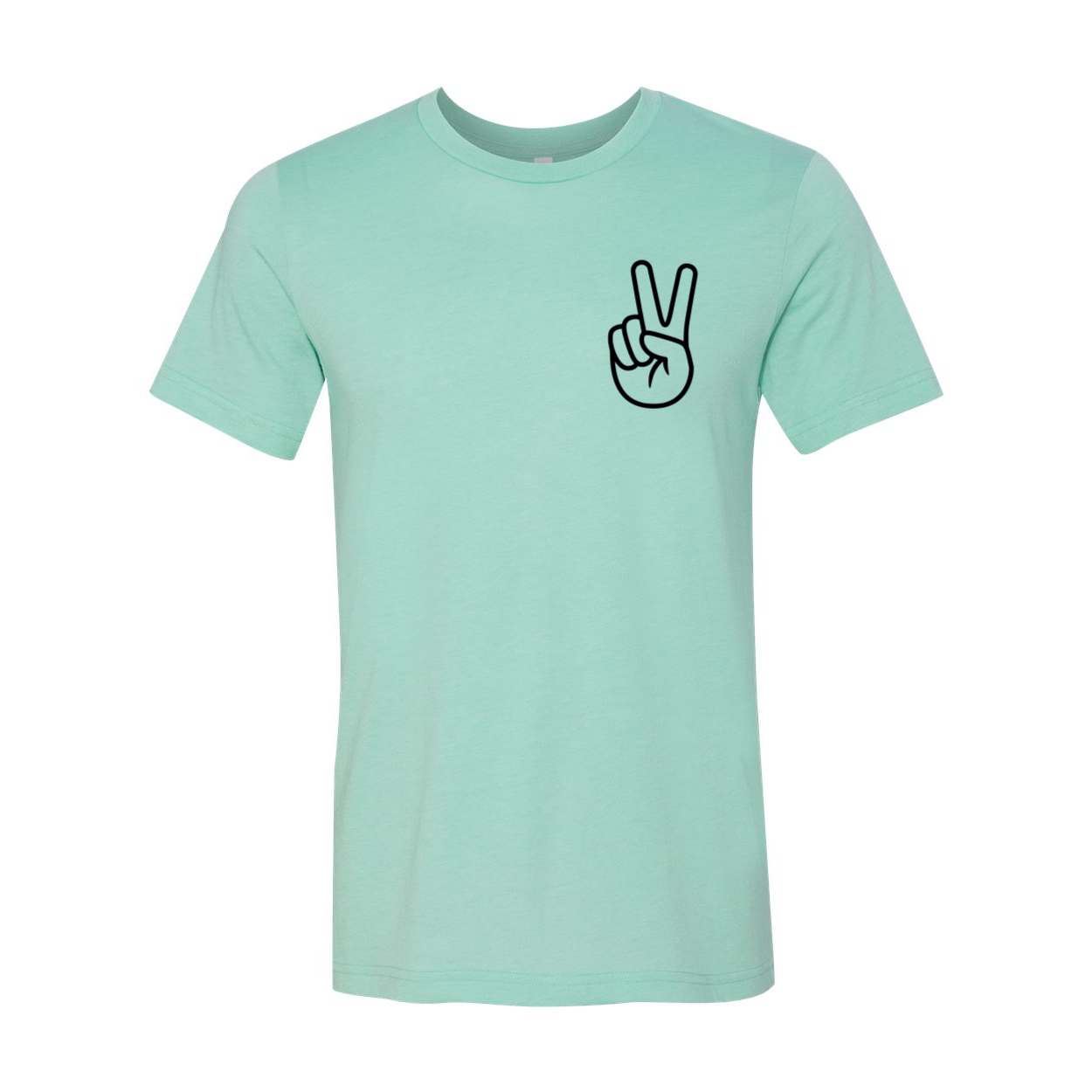 DT0477 Hand Peace Shirt in various colors, showcasing its soft fabric and stylish design.