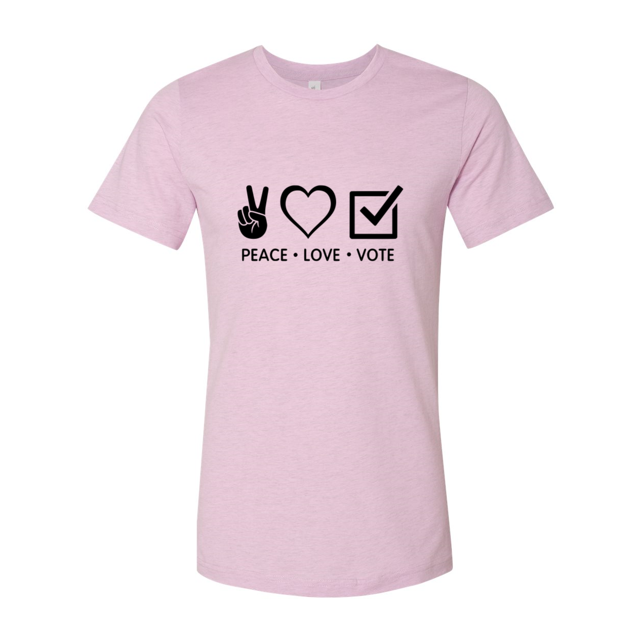 DT0474 Peace Love Vote Shirt in various colors, showcasing its comfortable fit and stylish design.