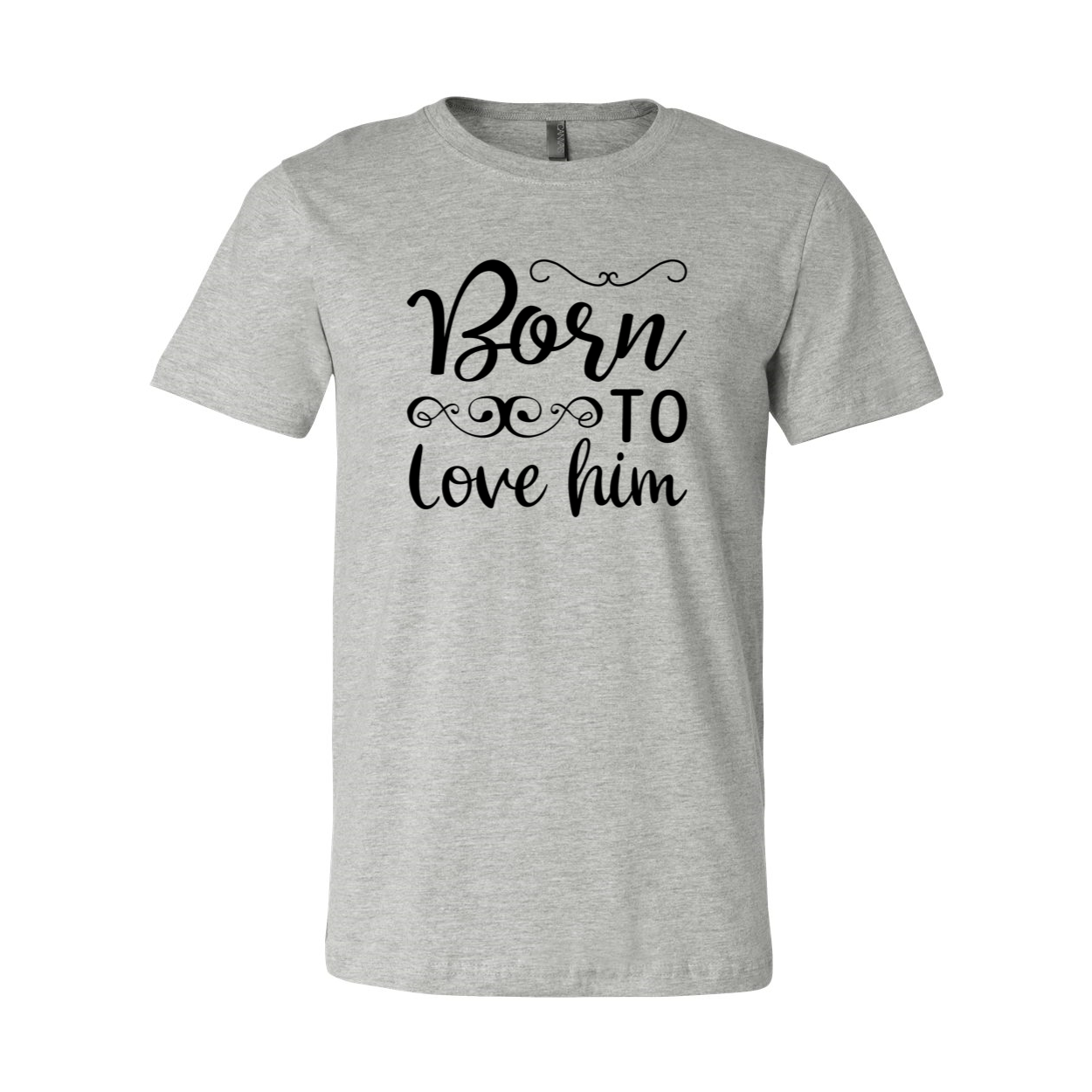 DT0578 Born to Love Him unisex T-shirt in various colors, showcasing its comfortable fabric and stylish design.