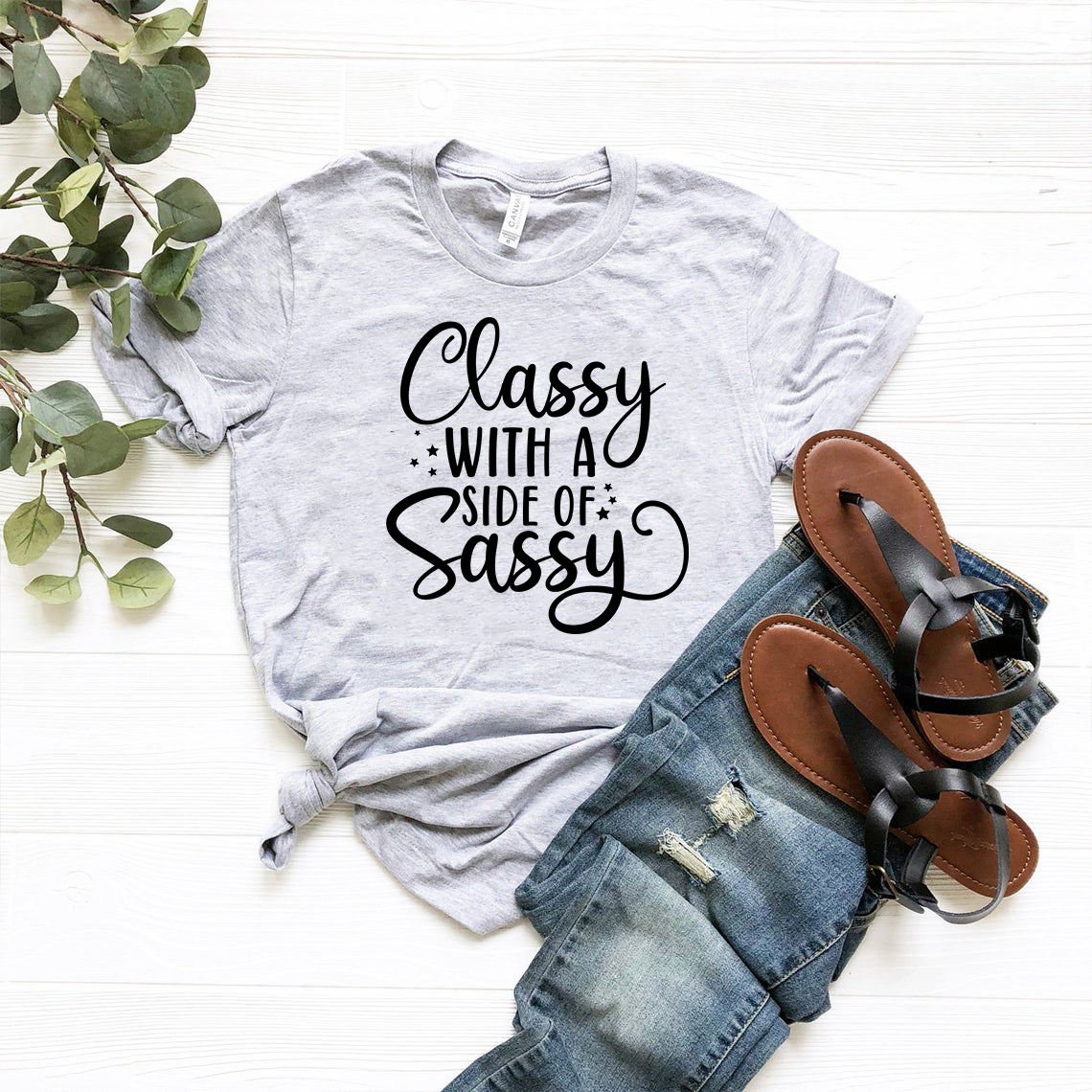 DT0587 Classy With A Side Of Sassy unisex T-shirt in various colors, showcasing its soft fabric and stylish design.