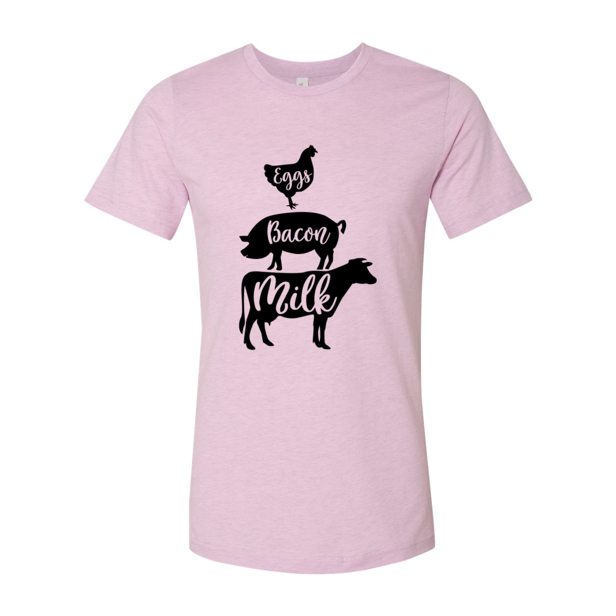 DT0618 Eggs Bacon Milk Unisex T-shirt in various colors, showcasing its soft fabric and stylish design.