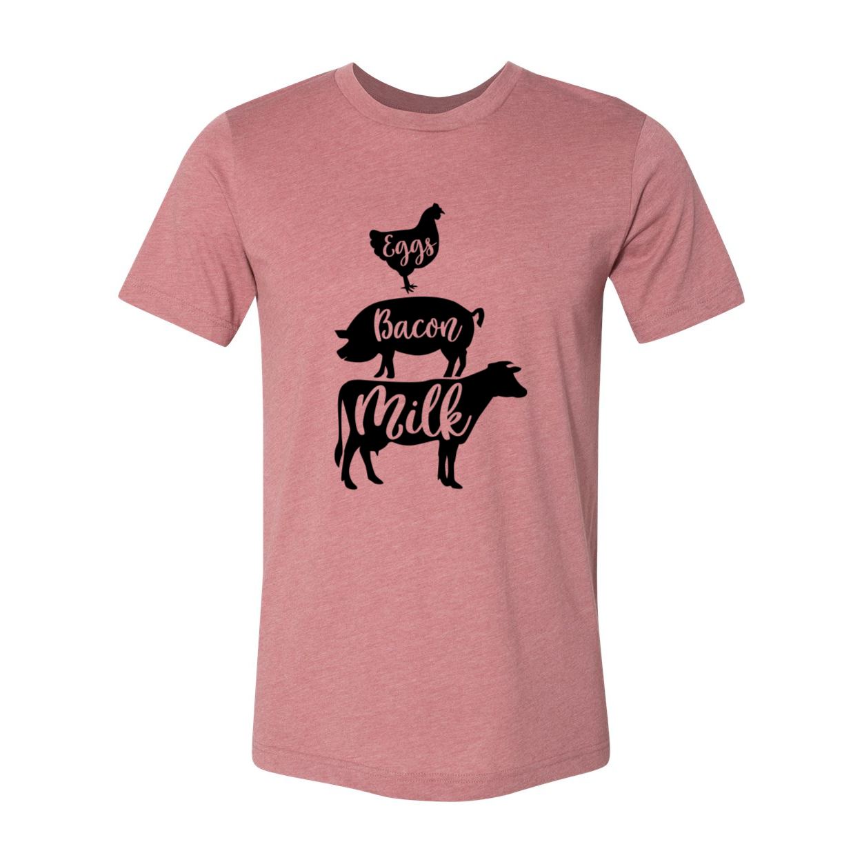 DT0618 Eggs Bacon Milk Unisex T-shirt in various colors, showcasing its soft fabric and stylish design.