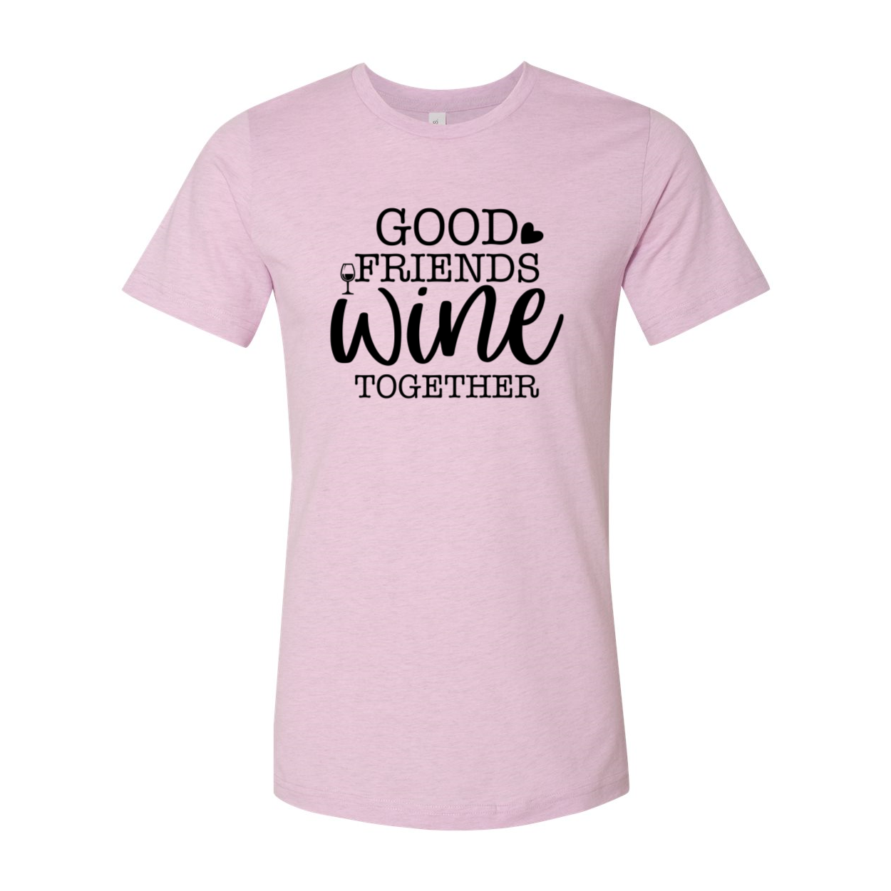 DT0637 Good Friends Wine Together unisex T-shirt in various colors, showcasing a fun wine-themed design.