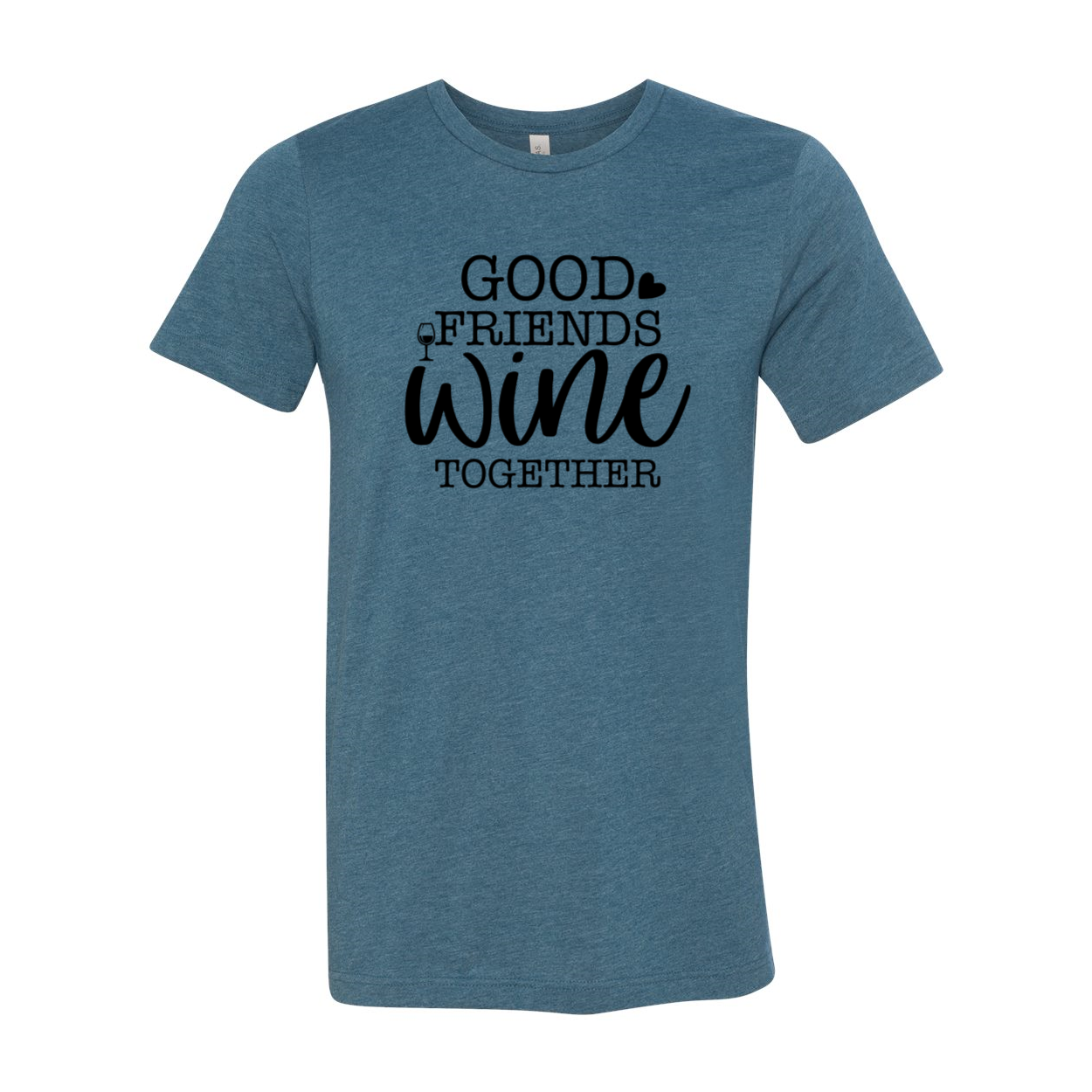 DT0637 Good Friends Wine Together unisex T-shirt in various colors, showcasing a fun wine-themed design.