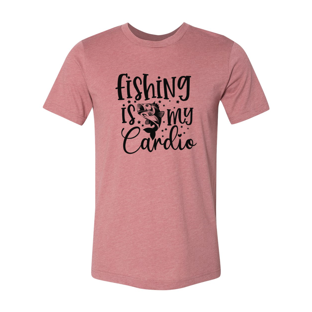 DT0644 Fishing Is My Cardio unisex T-shirt in various colors, showcasing a comfortable fit and high-quality print.