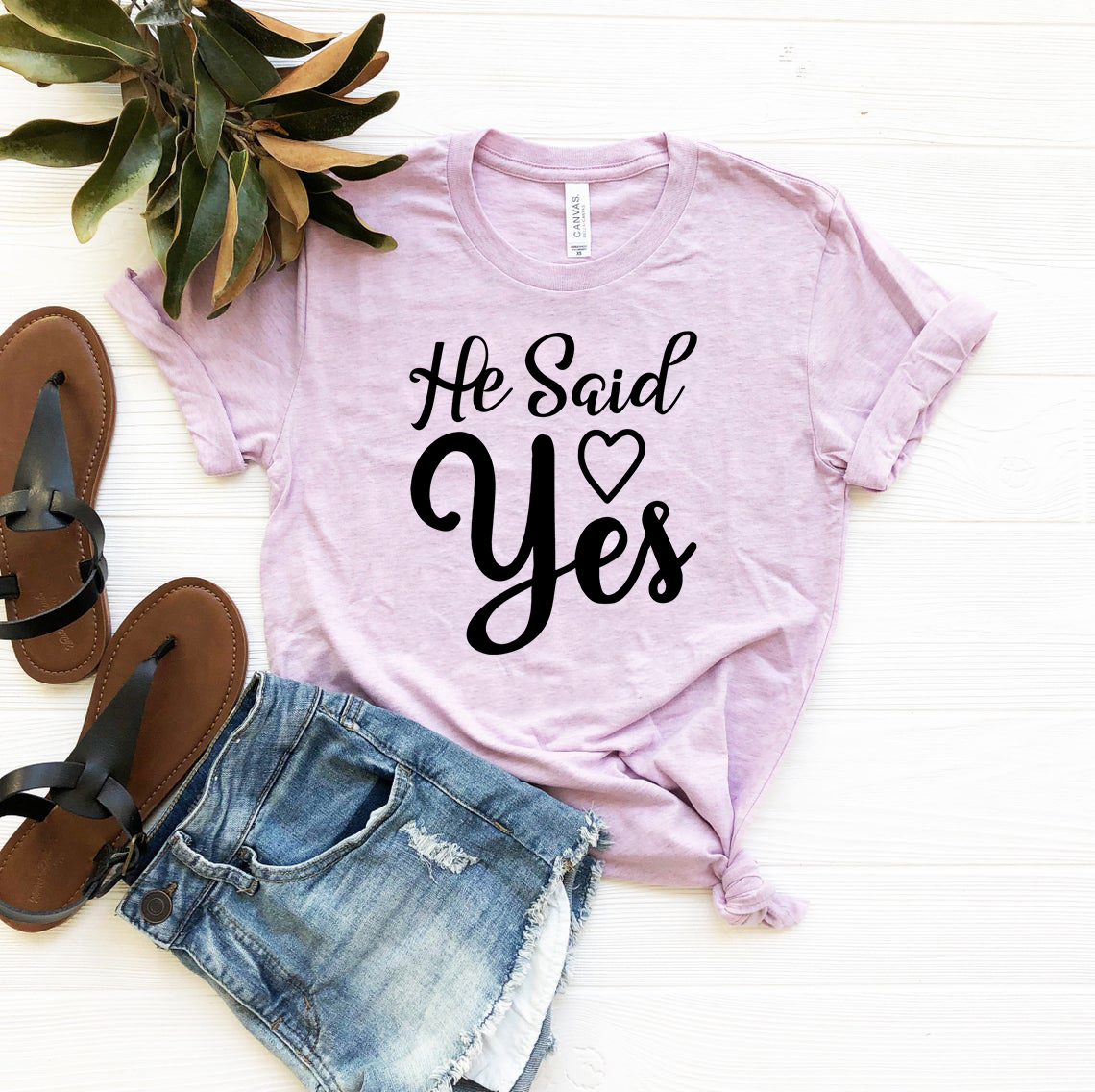 DT0647 He Said Yes Shirt in various colors, showcasing its comfortable fit and stylish design.