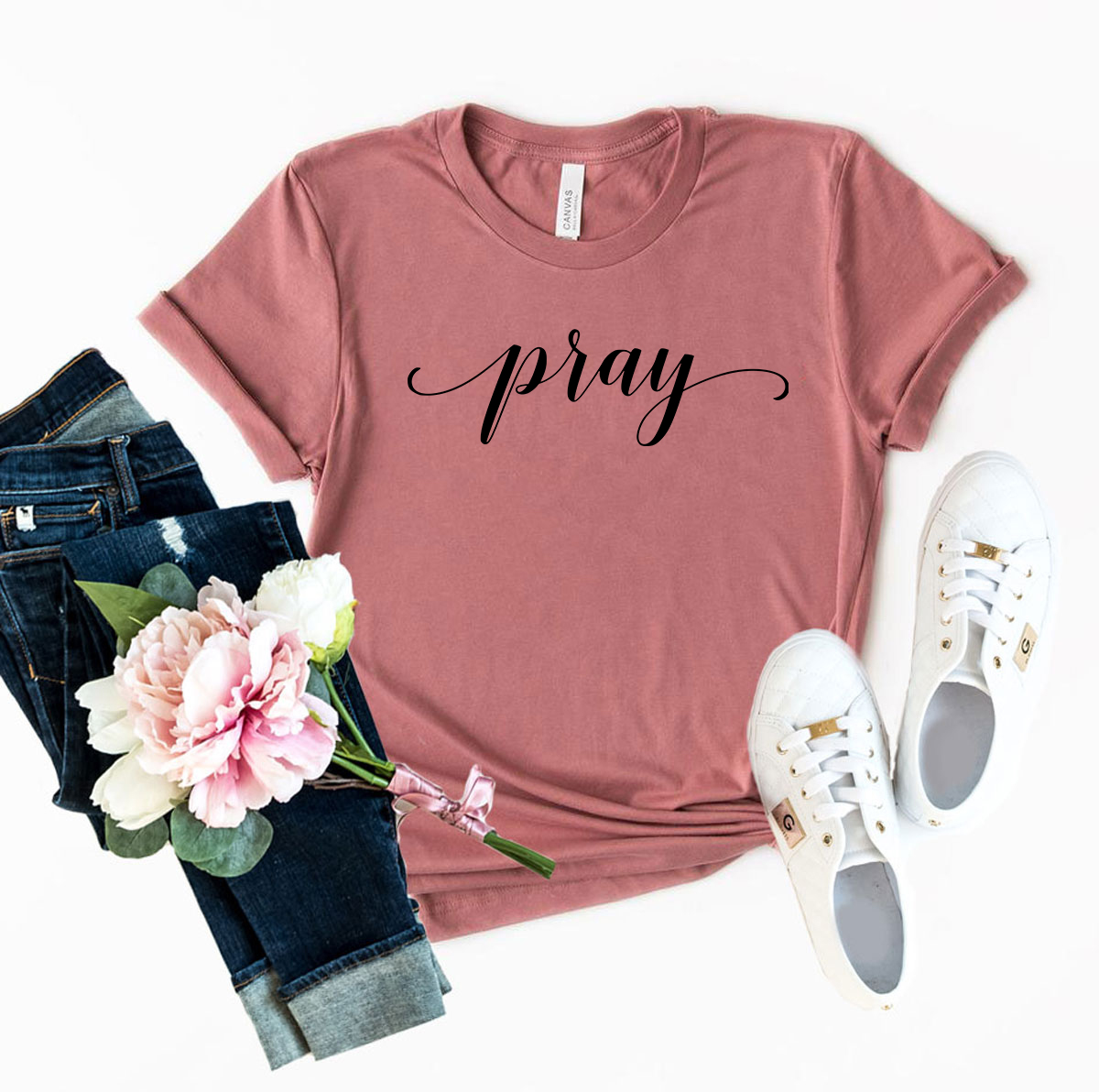 DT0088 Pray Shirt in various colors, showcasing its soft fabric and stylish design.