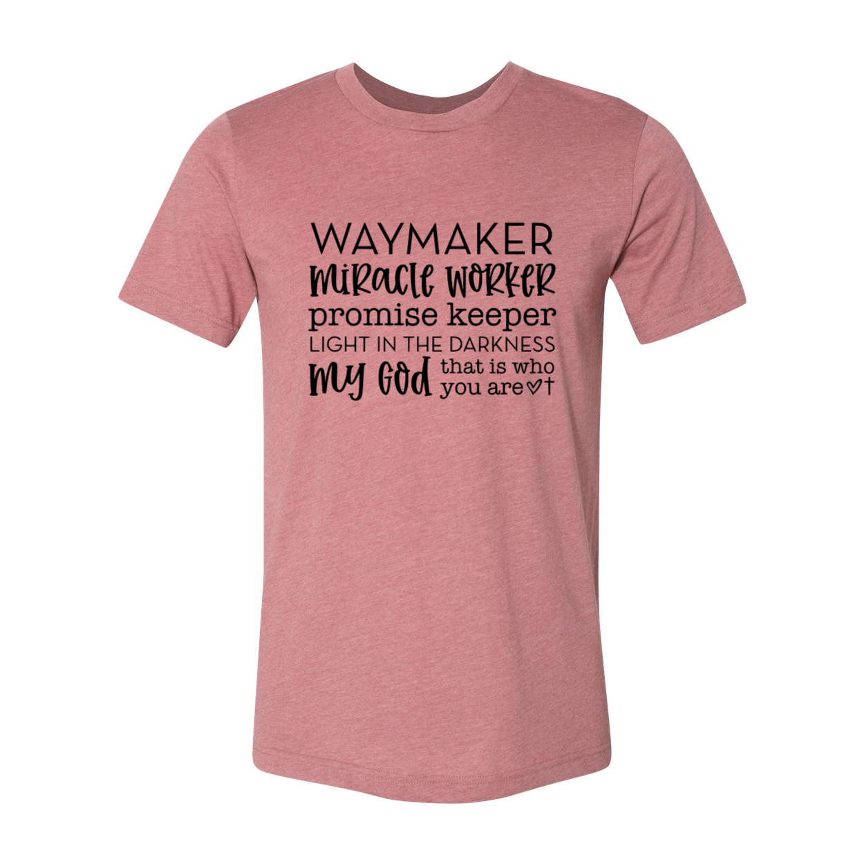 DT0085 Waymaker Miracle Worker Unisex T-shirt in various colors, showcasing its soft fabric and stylish design.