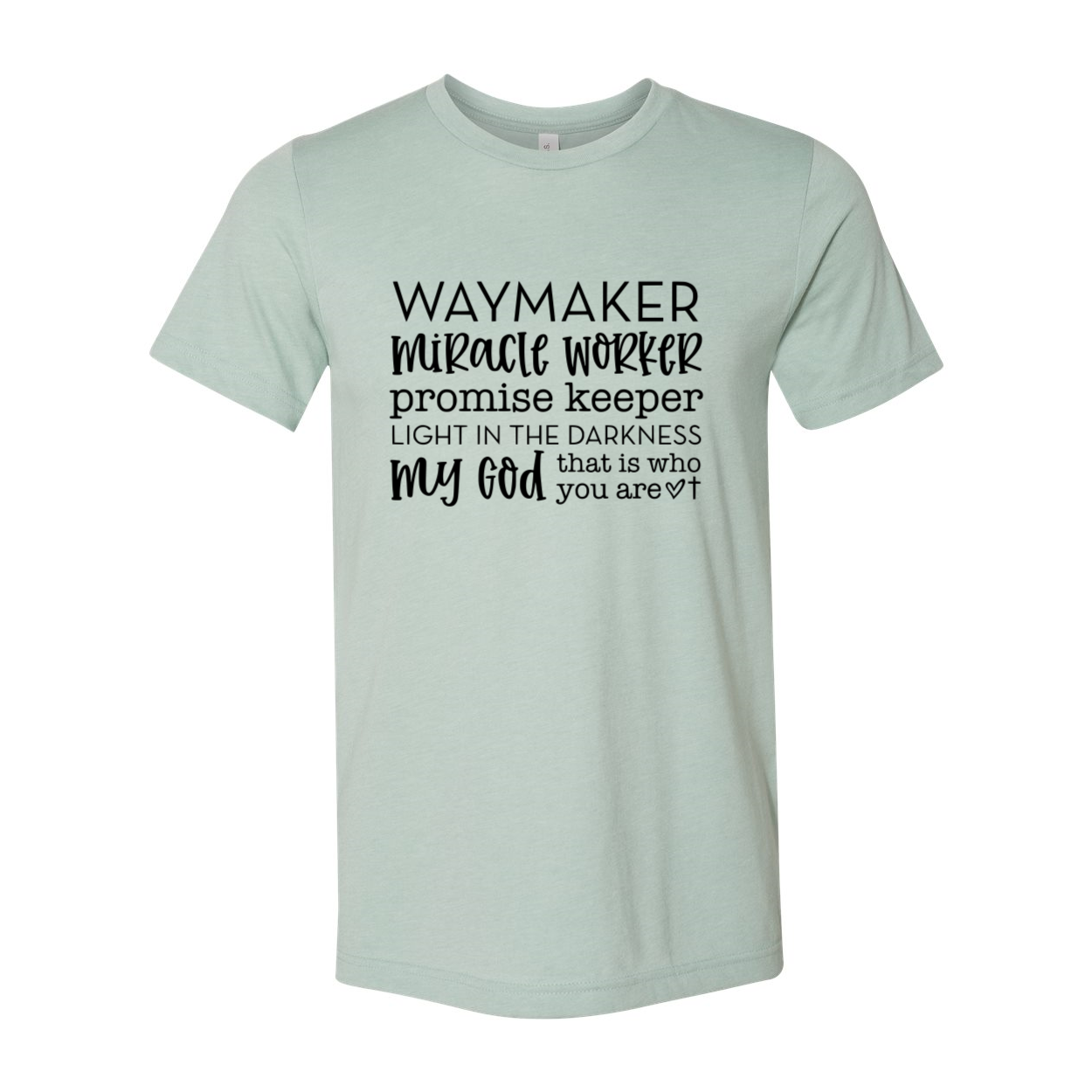 DT0085 Waymaker Miracle Worker Unisex T-shirt in various colors, showcasing its soft fabric and stylish design.