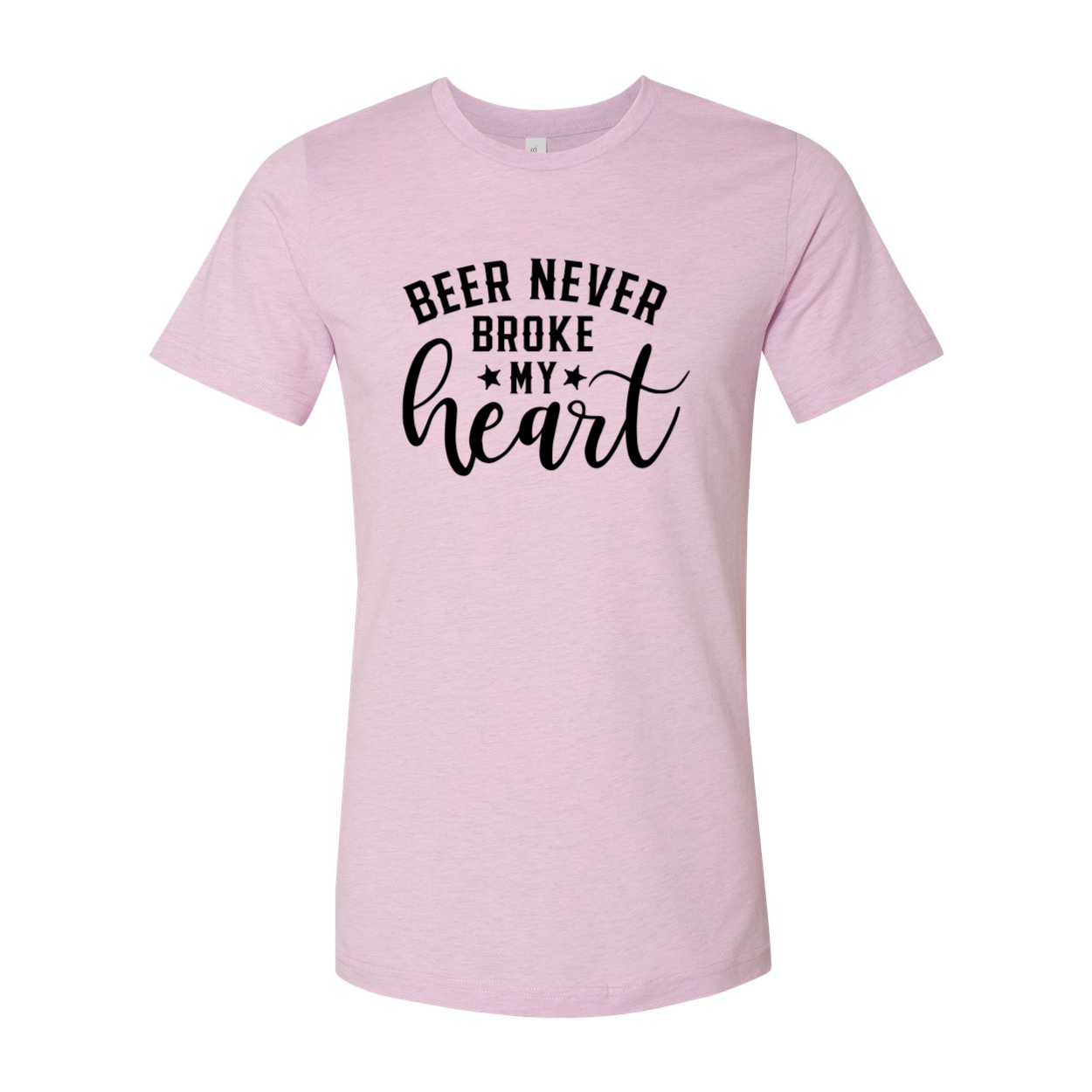 DT0925 Beer Never Broke My Heart Unisex T-shirt in various colors, showcasing its comfortable design and high-quality print.