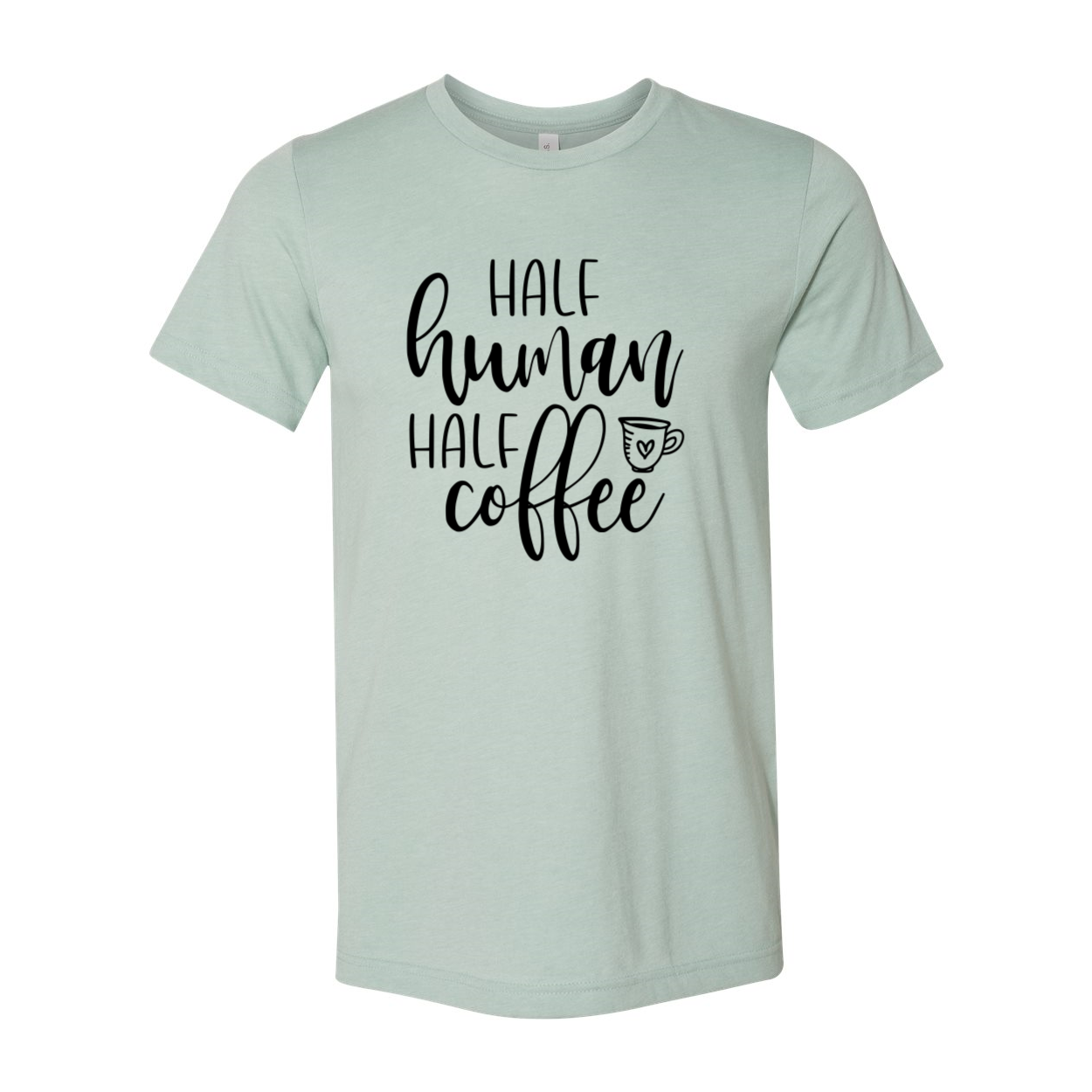 DT0932 Half Human Half Coffee unisex T-shirt in various colors, showcasing a comfortable fit and high-quality print.