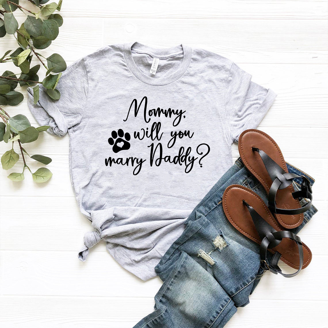 DT0946 Mommy Will You Marry Daddy unisex T-shirt in various colors, showcasing its soft fabric and stylish design.