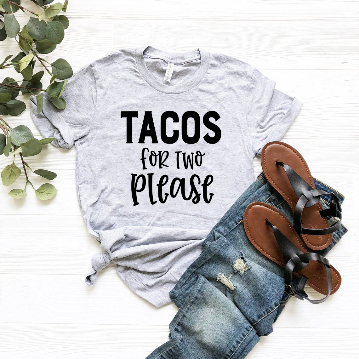 DT0952 Tacos for Two Please unisex T-shirt in various colors, showcasing its comfortable fabric and stylish design.