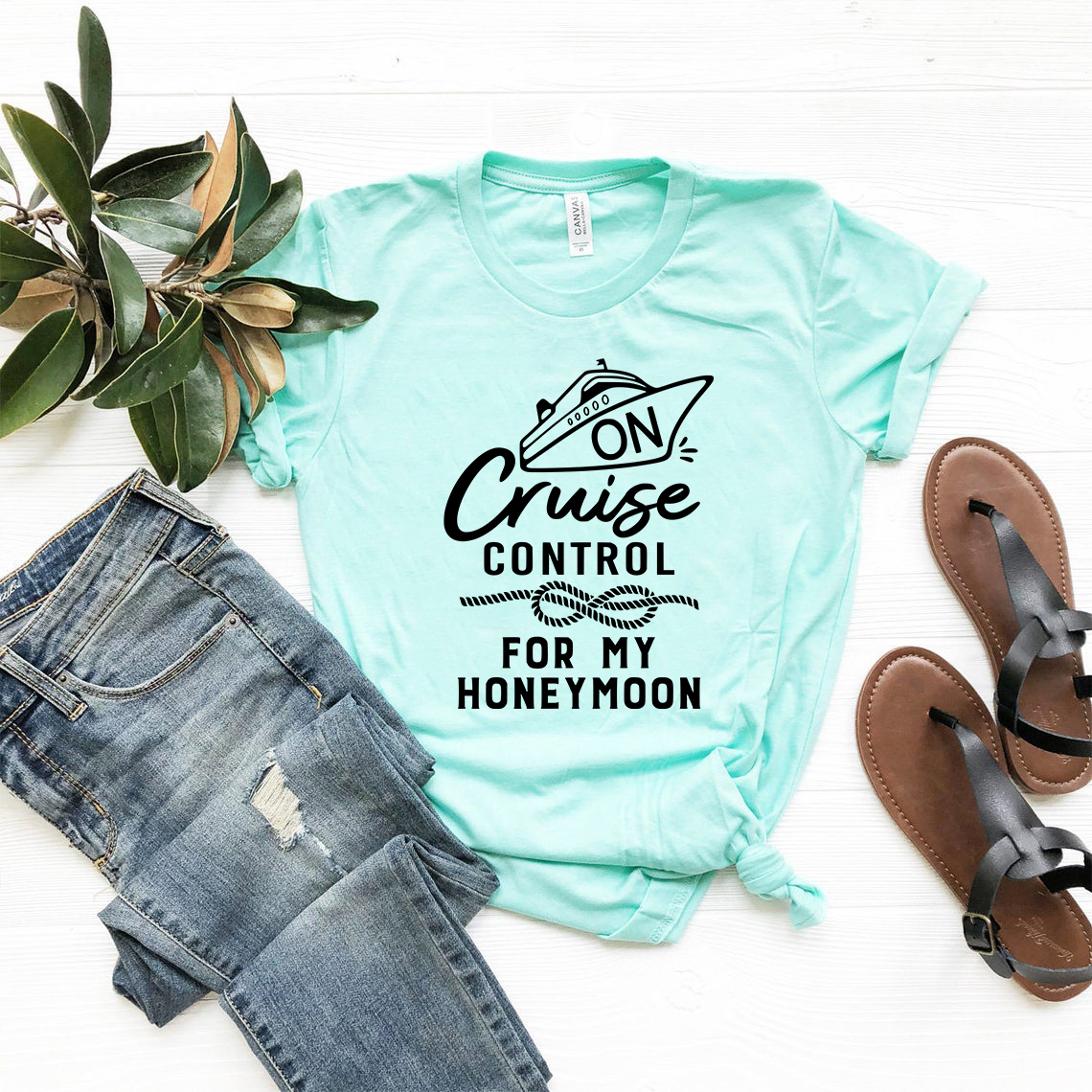 DT0954 On Cruise Control unisex T-shirt in various colors, showcasing its soft fabric and stylish design, perfect for honeymoon celebrations.