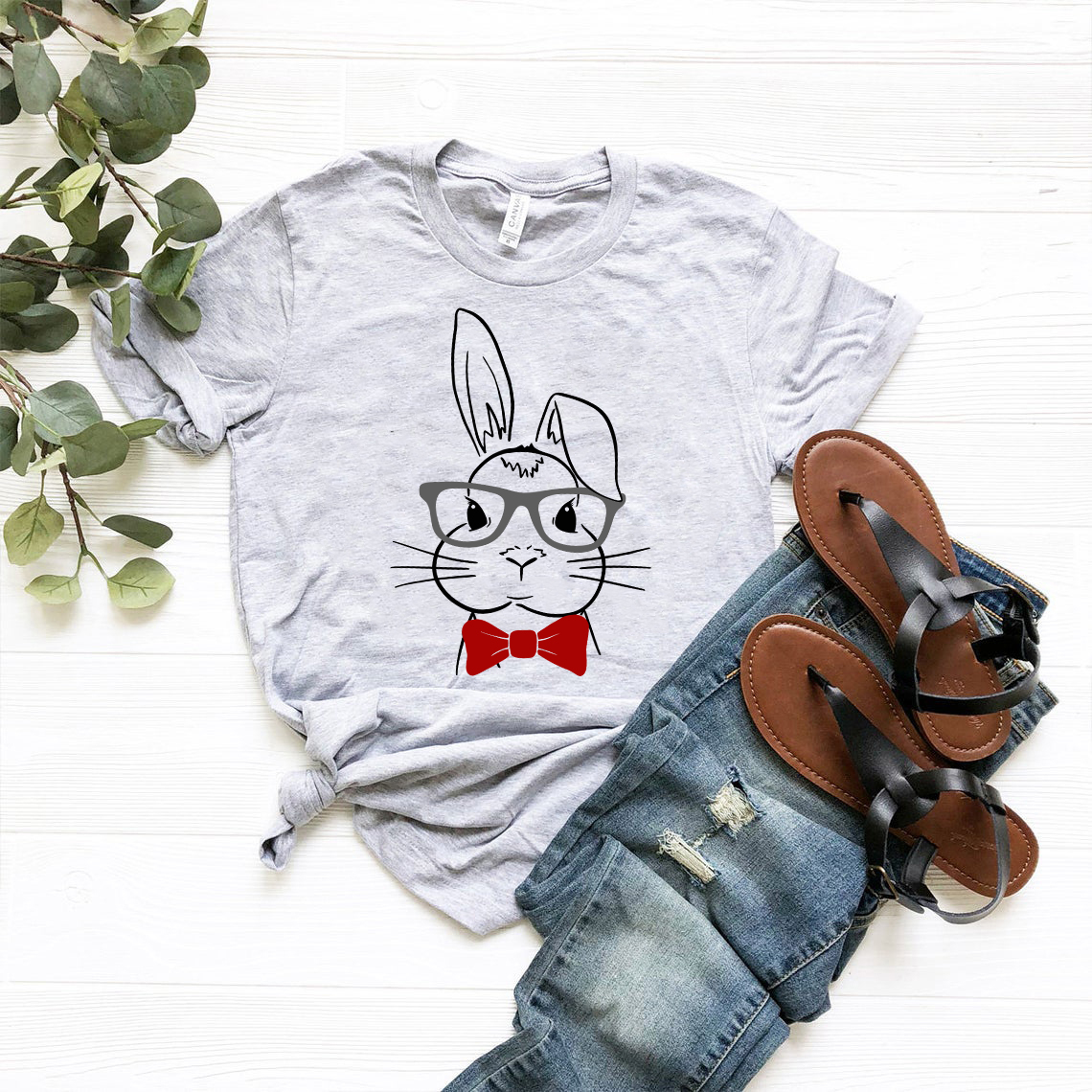 A colorful unisex Easter Rabbit Shirt made from soft ring spun cotton, featuring a vibrant rabbit design, available in multiple sizes.