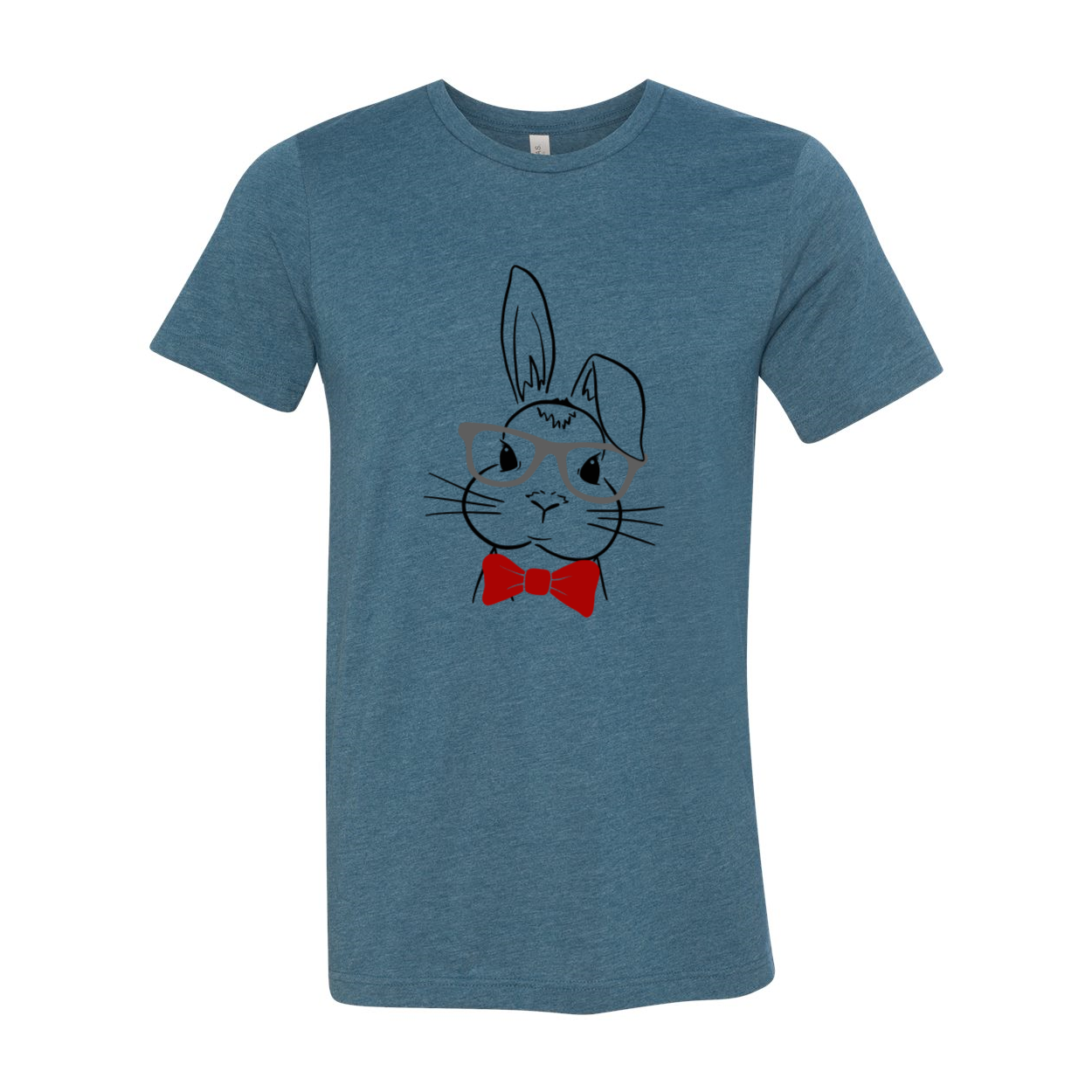 A colorful unisex Easter Rabbit Shirt made from soft ring spun cotton, featuring a vibrant rabbit design, available in multiple sizes.