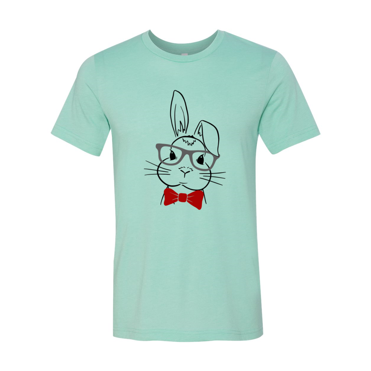 A colorful unisex Easter Rabbit Shirt made from soft ring spun cotton, featuring a vibrant rabbit design, available in multiple sizes.