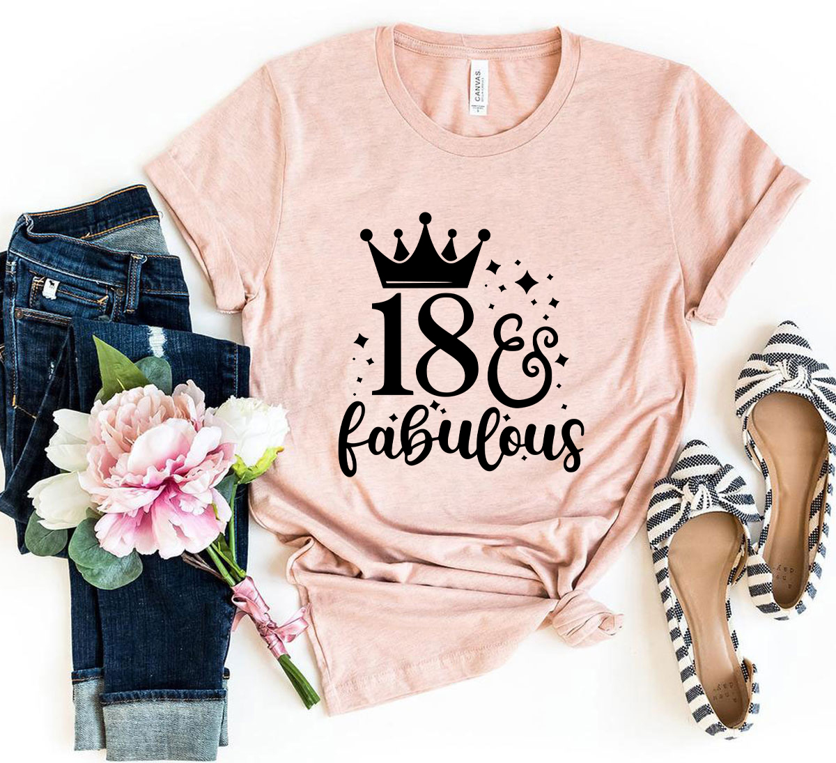 Eighteen And Fabulous Shirt in various colors, showcasing its soft fabric and stylish design.