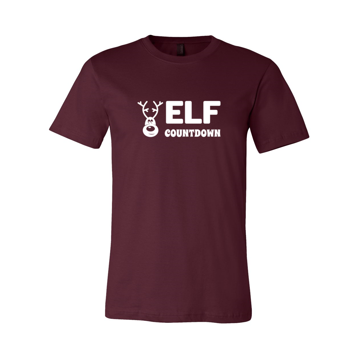 A festive Elf Countdown Shirt in various colors, showcasing its comfortable fit and high-quality print.