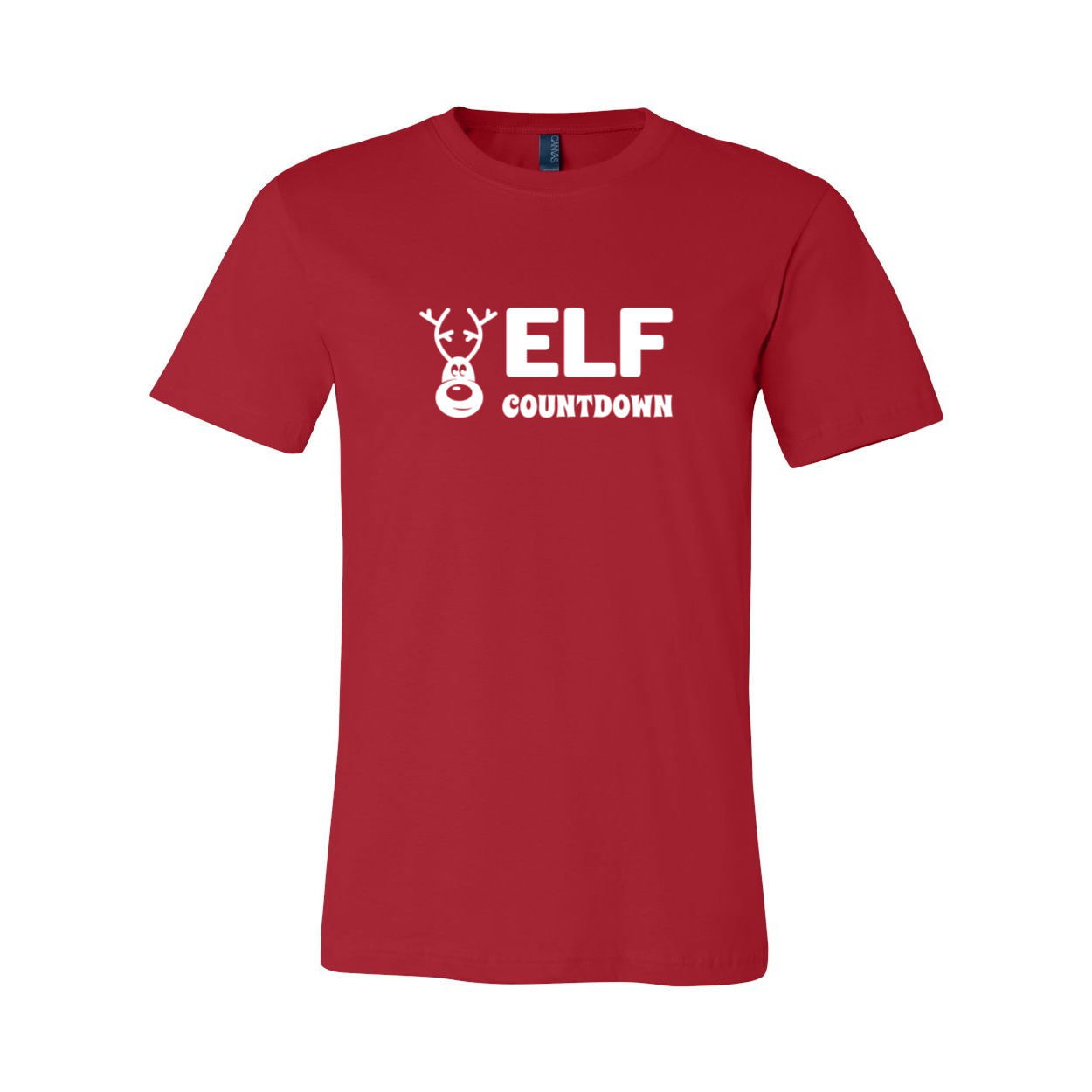 A festive Elf Countdown Shirt in various colors, showcasing its comfortable fit and high-quality print.