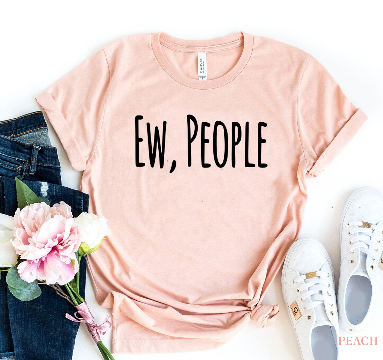 Ew People T-shirt made of premium ring spun cotton with a stylish design and soft textile flex print.