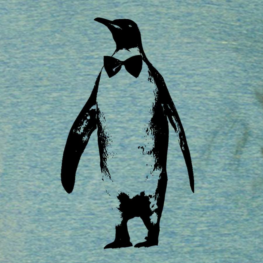 A stylish women's tee featuring a penguin in a bow tie, showcasing a meta formal design, perfect for quirky fashion lovers.