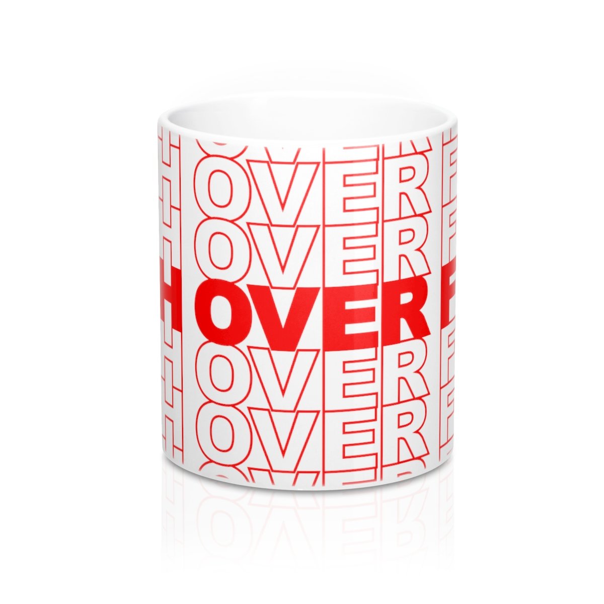 A white ceramic mug with the phrase 'Faith Over Fear' wrapped around it, featuring a comfortable C-handle and rounded corners.