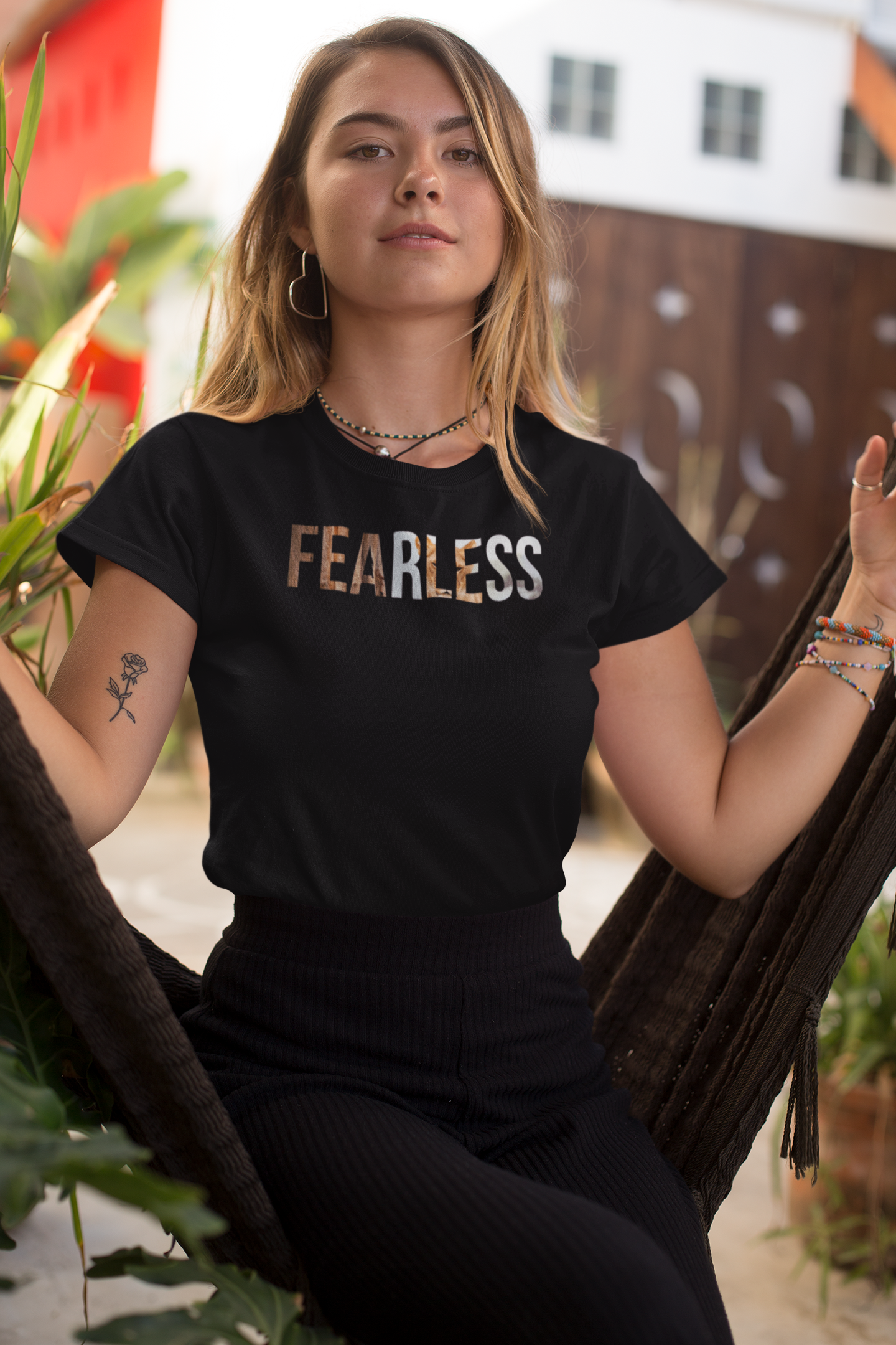 Fearless Women T-shirt made from soft ringspun cotton, featuring unique artistic designs, perfect for casual wear.