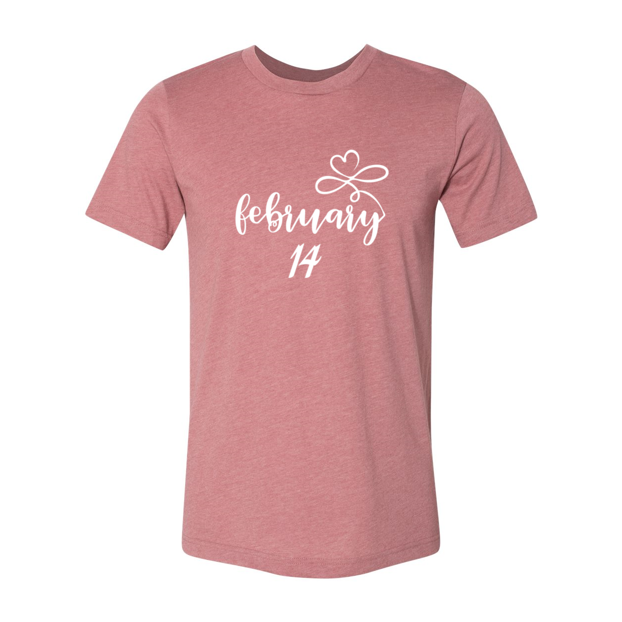 A stylish unisex February 14 Shirt made from soft ring spun cotton, available in various colors and sizes, perfect for Valentine's Day.