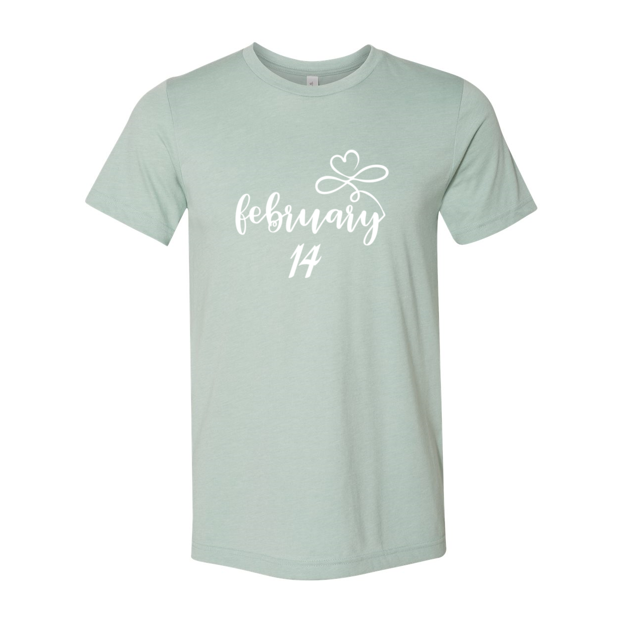 A stylish unisex February 14 Shirt made from soft ring spun cotton, available in various colors and sizes, perfect for Valentine's Day.