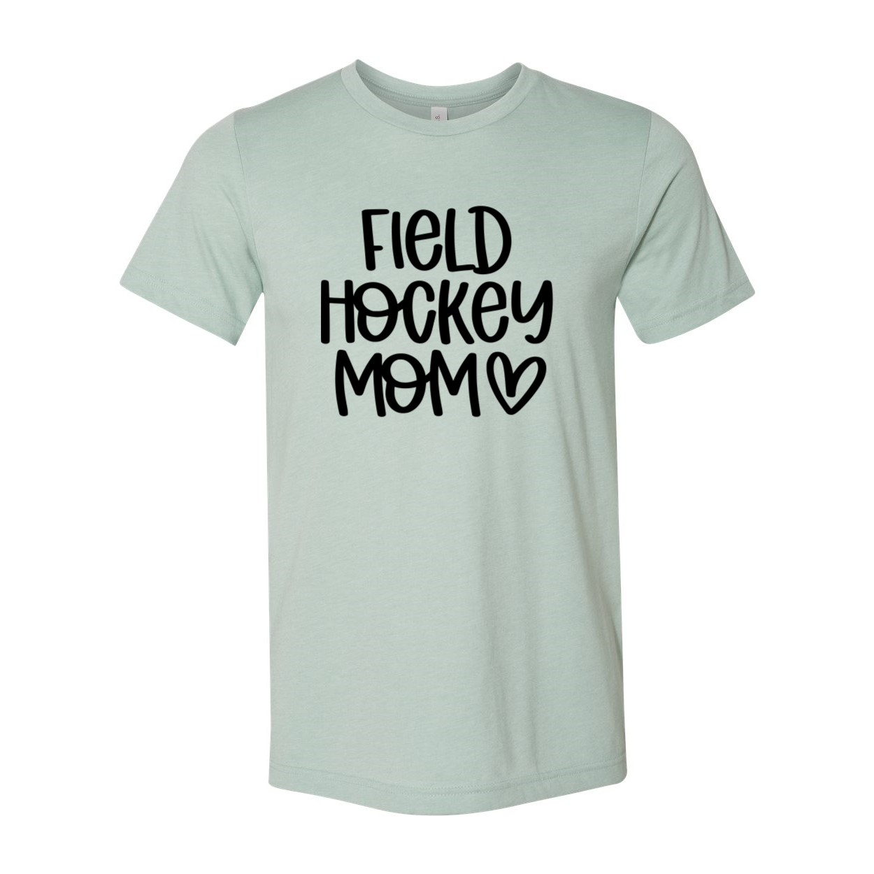 A stylish unisex Field Hockey Mom Shirt in various colors, made from soft ring spun cotton, featuring a crew neck and short sleeves.