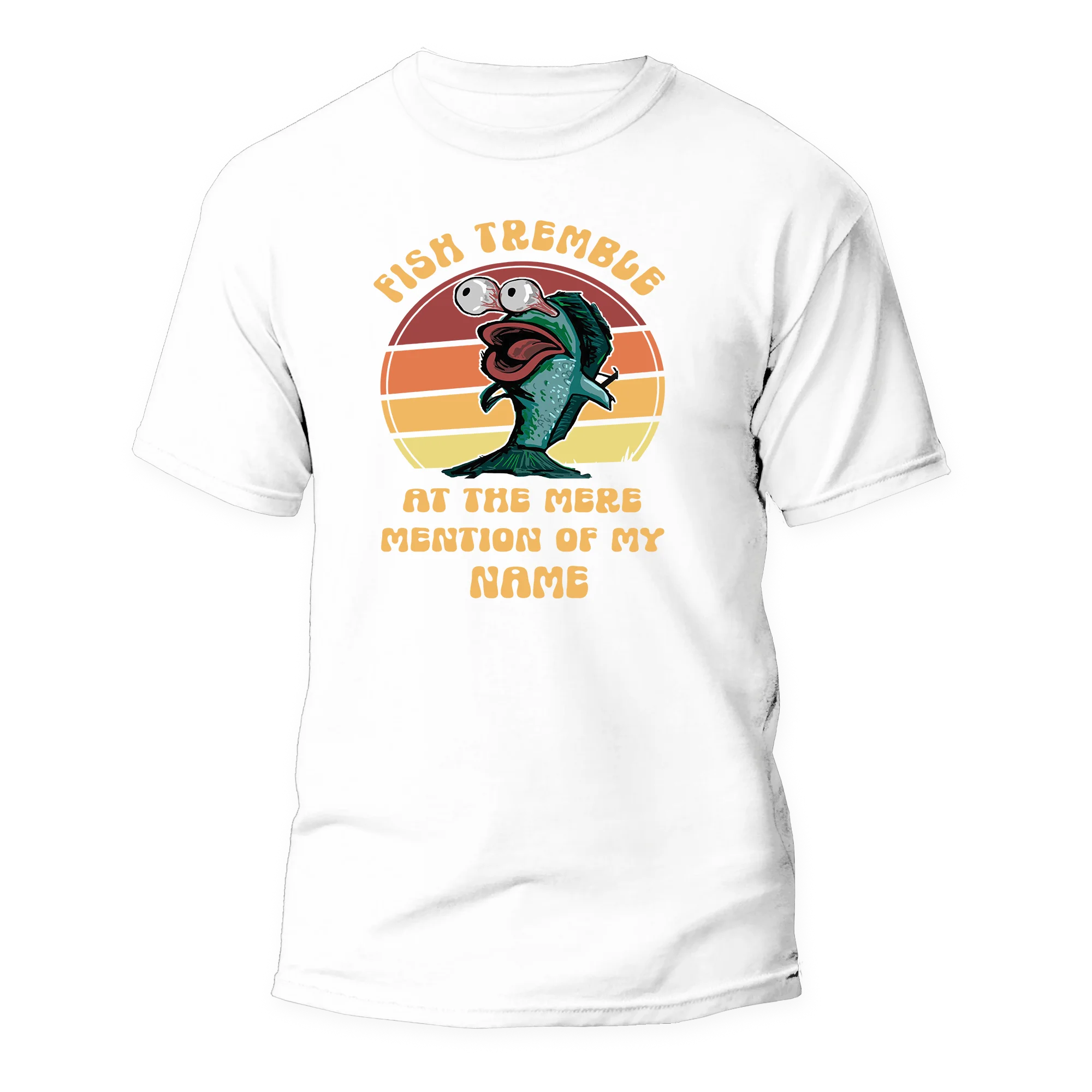 Fish Tremble Man T-Shirt featuring a unique design, made from 100% Ringspun Cotton, perfect for casual wear.