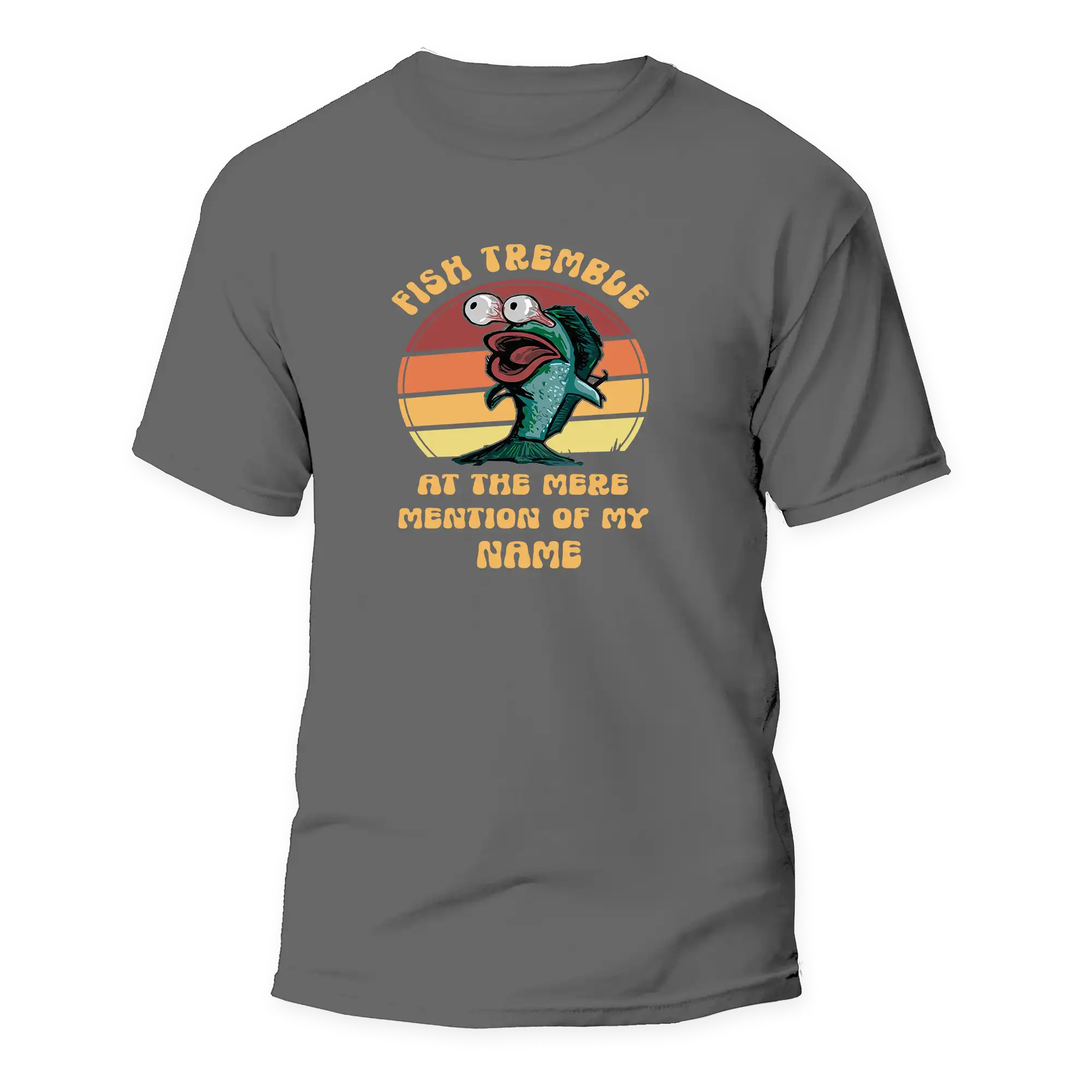 Fish Tremble Man T-Shirt featuring a unique design, made from 100% Ringspun Cotton, perfect for casual wear.