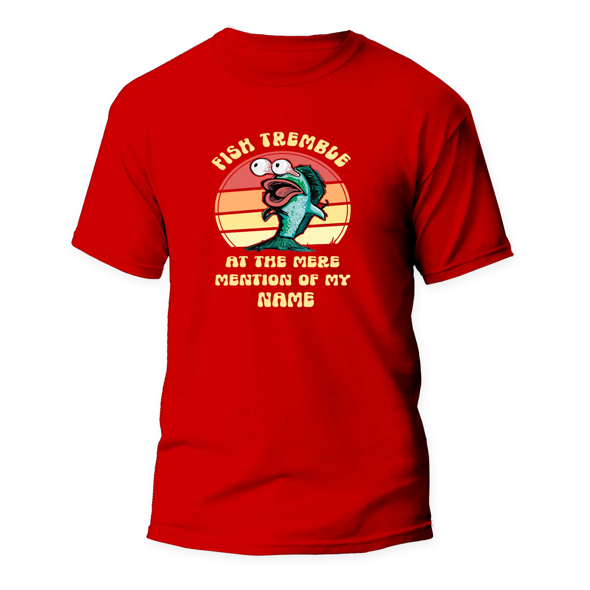 Fish Tremble Man T-Shirt featuring a unique design, made from 100% Ringspun Cotton, perfect for casual wear.