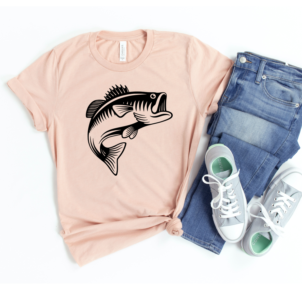 A stylish Fish T-shirt made from soft airlume cotton, featuring a classic unisex design suitable for all.