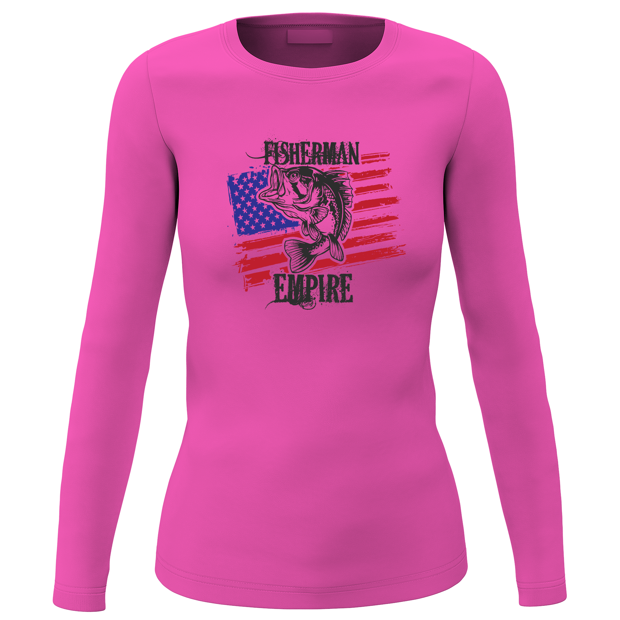 Fisherman American Empire Color Women Long Sleeve Shirt showcasing vibrant colors and stylish design.