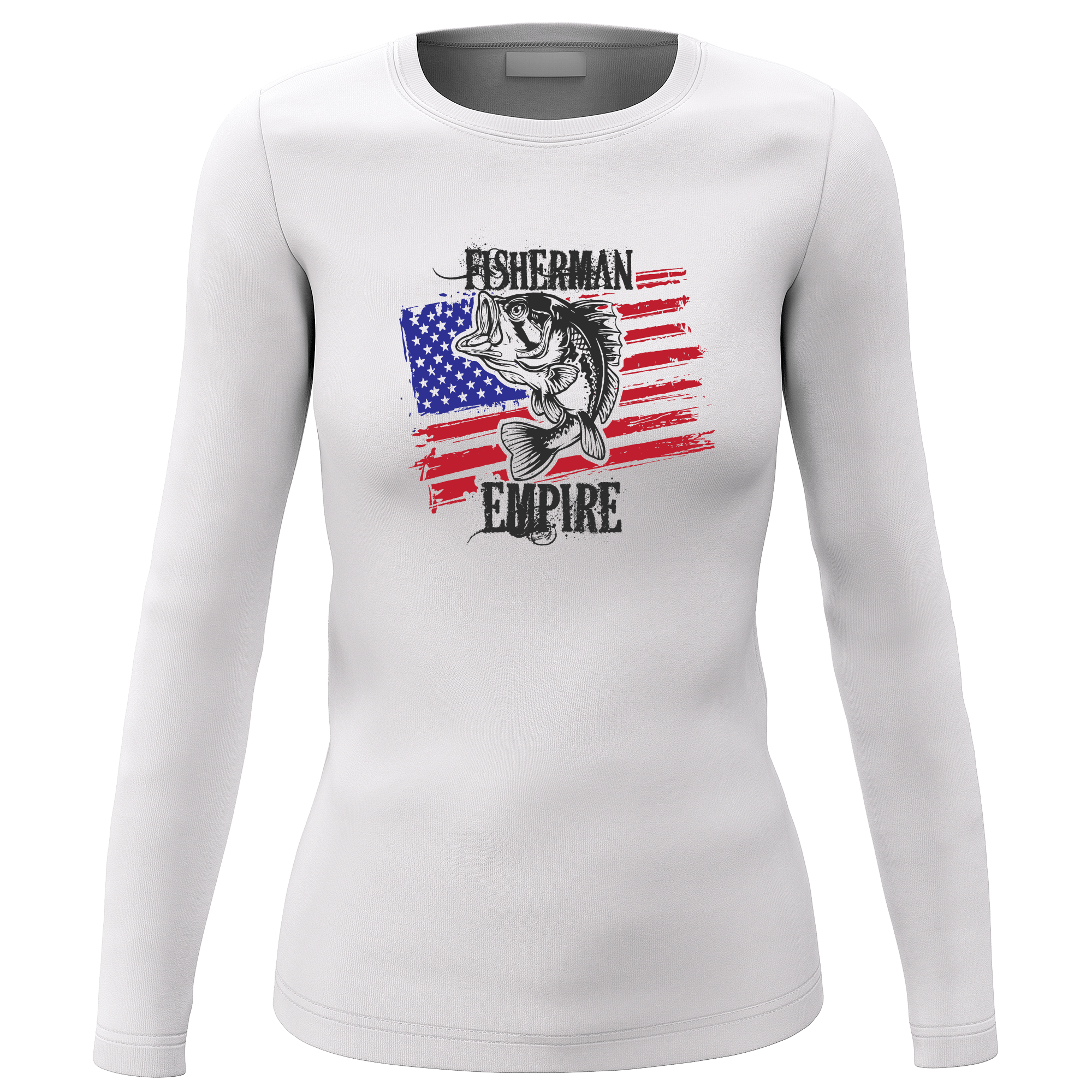 Fisherman American Empire Color Women Long Sleeve Shirt showcasing vibrant colors and stylish design.