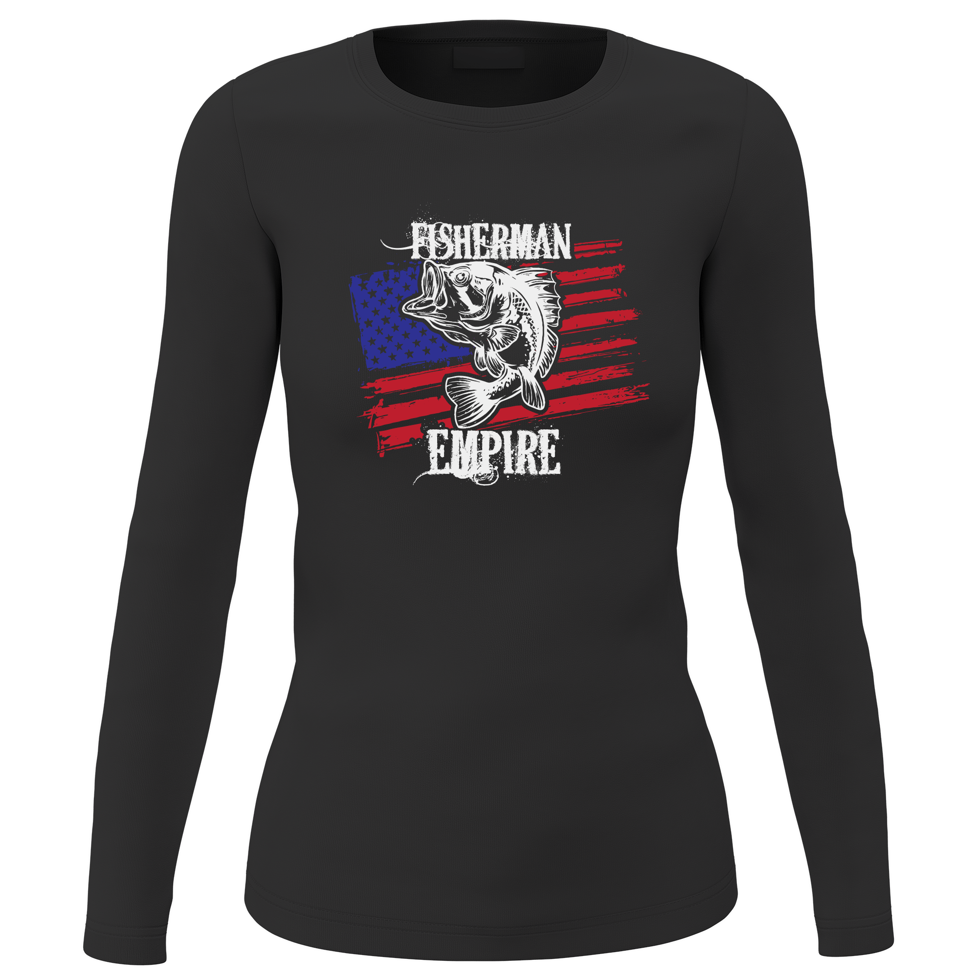 Fisherman American Empire Color Women Long Sleeve Shirt showcasing vibrant colors and stylish design.