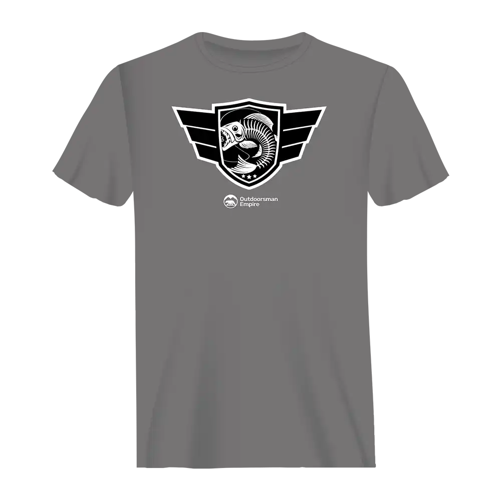 Fishing Air Force Man T-Shirt featuring a unique design, made from 100% Ringspun Cotton, perfect for fishing enthusiasts.