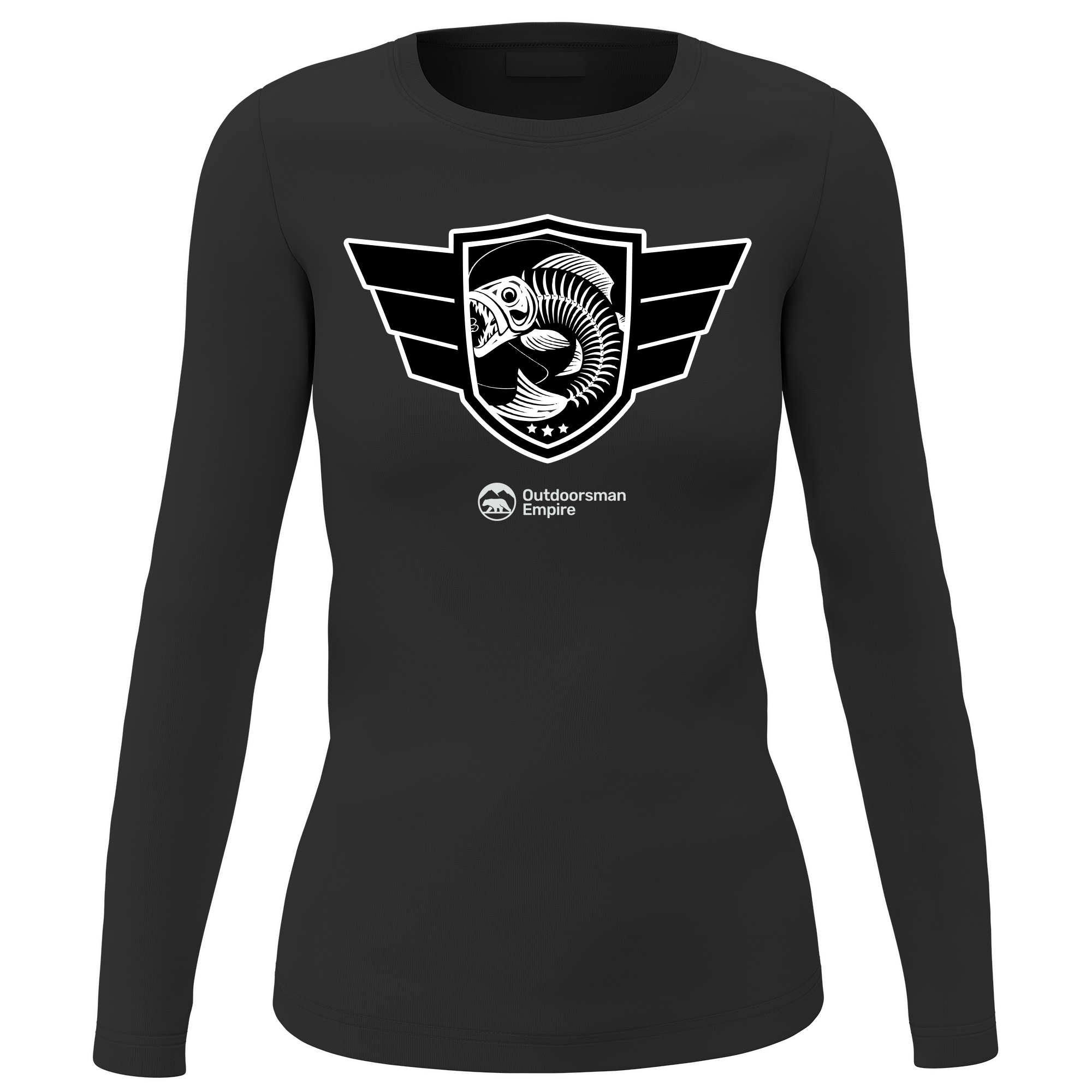 Fishing Air Force Women Long Sleeve Shirt in a stylish design, perfect for outdoor activities and fishing.